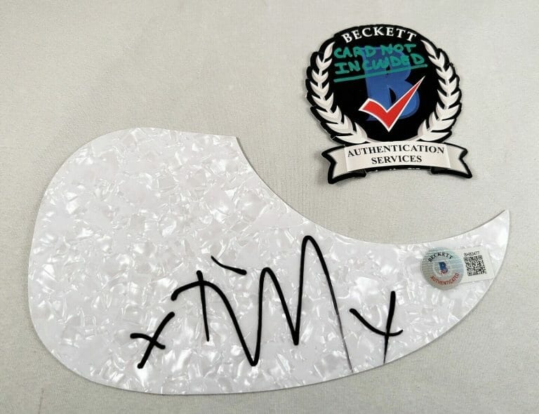 TIM MCILRATH SIGNED ACOUSTIC PICKGUARD RISE AGAINST BECKETT BAS 1 COA
 COLLECTIBLE MEMORABILIA