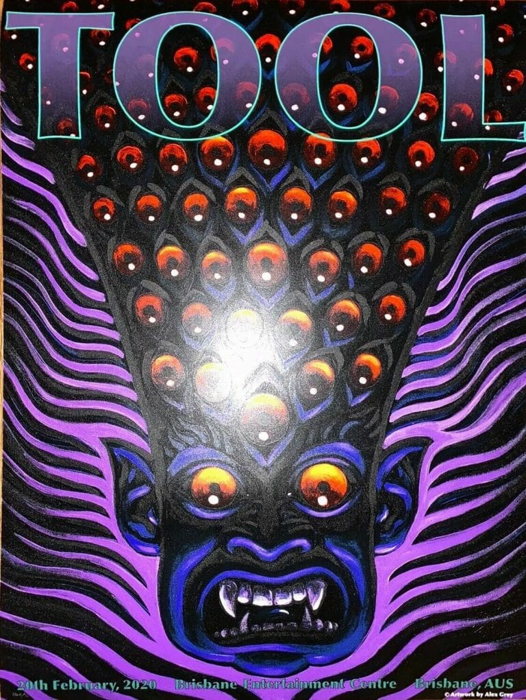 TOOL POSTER BRISBANE AUSTRALIA ENTERTAINMENT 2020 ALEX GREY /500 CONCERT TOUR
 COLLECTIBLE MEMORABILIA