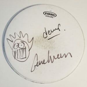 WEEN band REAL hand SIGNED 14" Concert Drumhead JSA COA Autographed Gene & Dean
