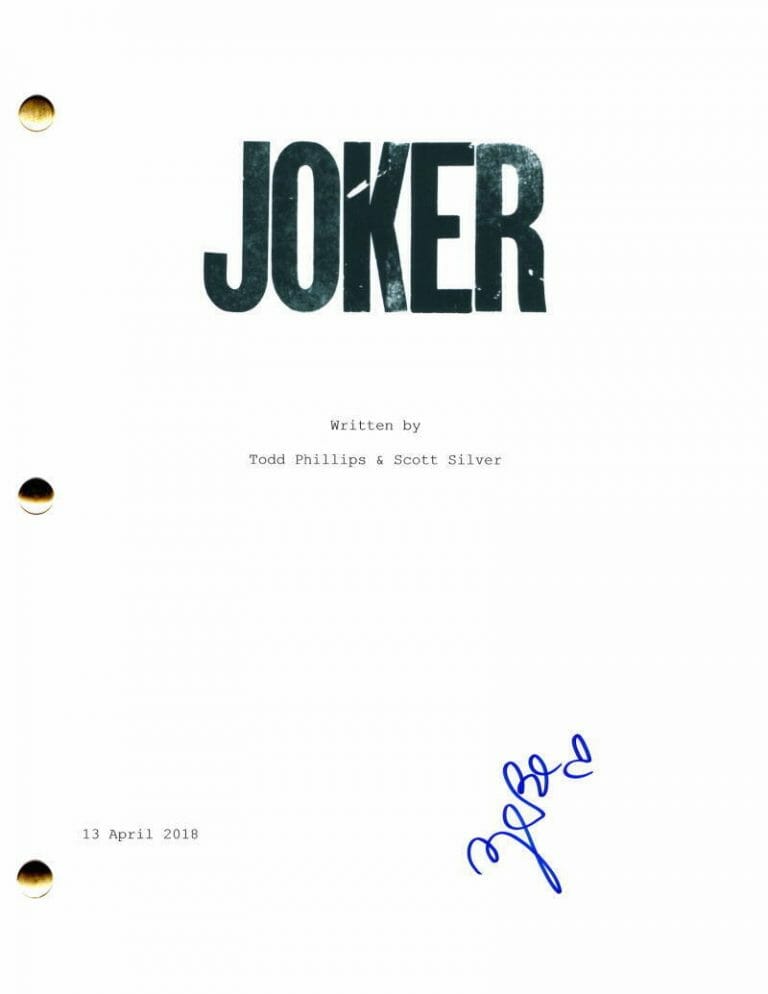 ZAZIE BEETZ SIGNED AUTOGRAPH JOKER FULL MOVIE SCRIPT – STARRING JOAQUIN PHOENIX
 COLLECTIBLE MEMORABILIA