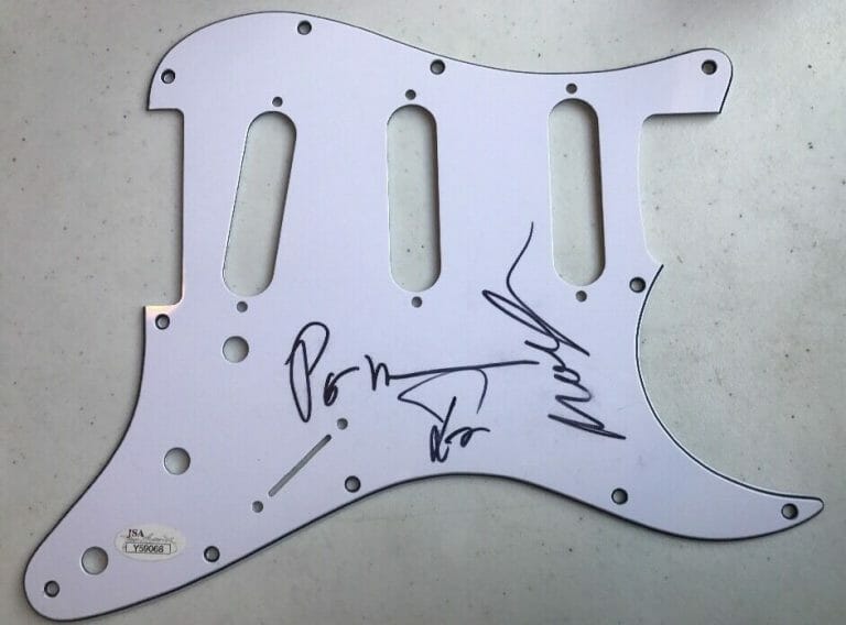 ”PHISH” TREY ANASTASIO,MIKE GORDAN, PAGE MCCONNELL SIGNED PICKGUARD JSA
 COLLECTIBLE MEMORABILIA