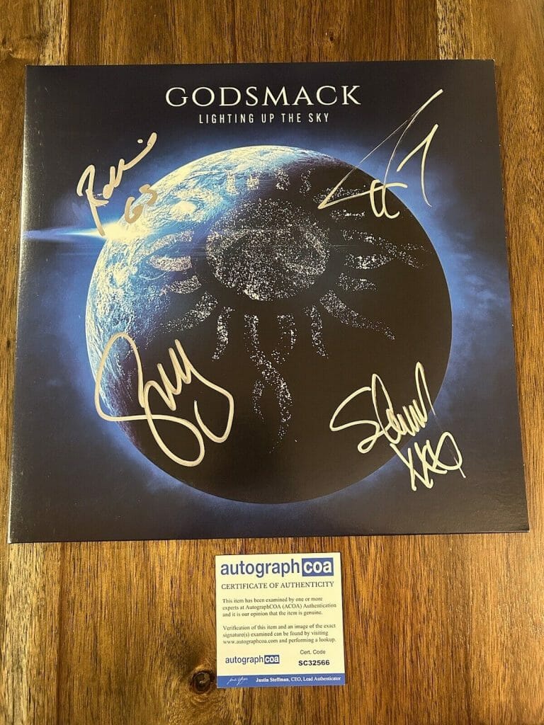 Godsmack Signed Lighting Up the Sky Album Proof COA Autographed Vinyl Record