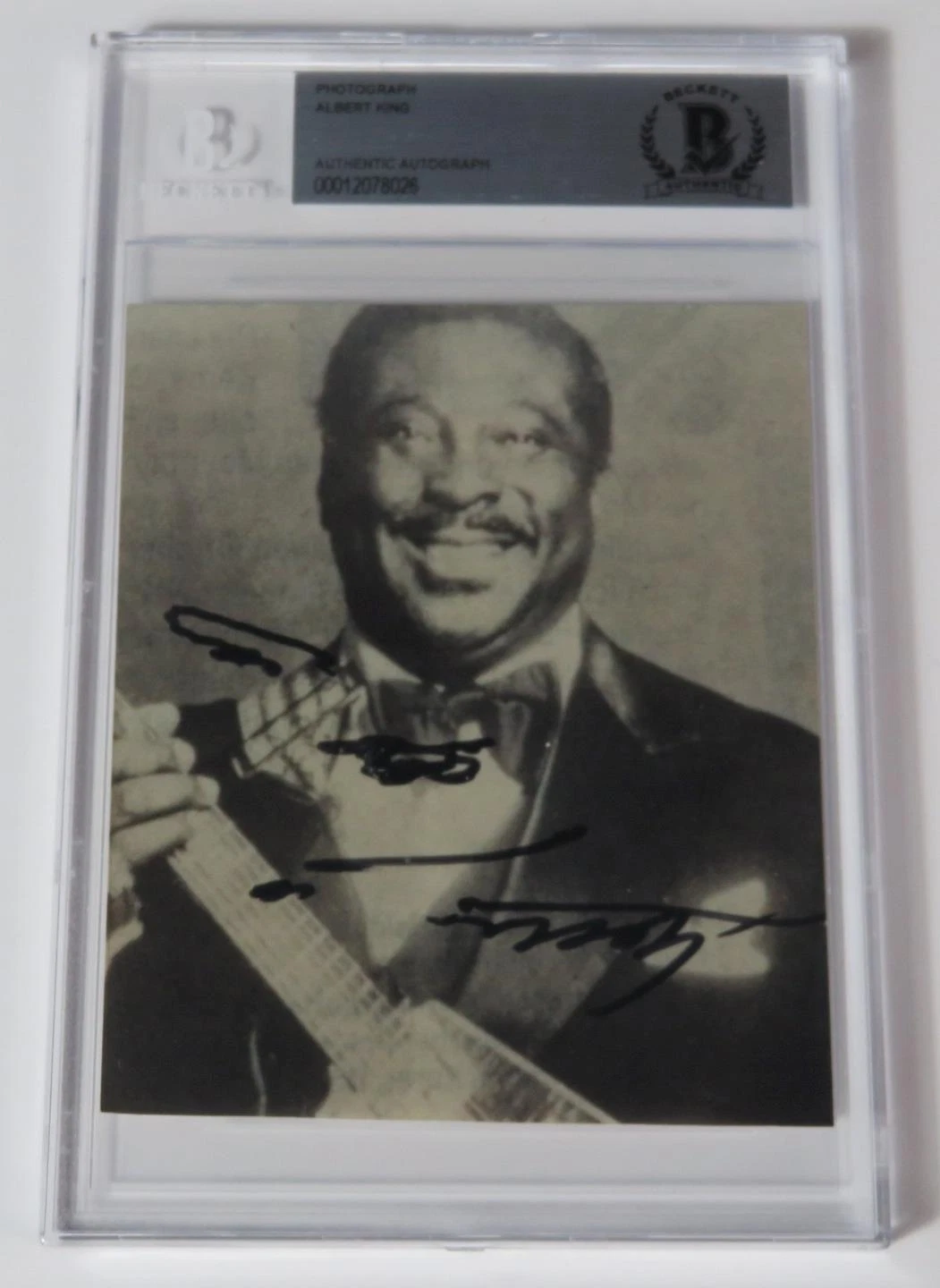 ALBERT KING (Blues) Signed Autograph Auto 4x6 Photo Slab BAS JSA
