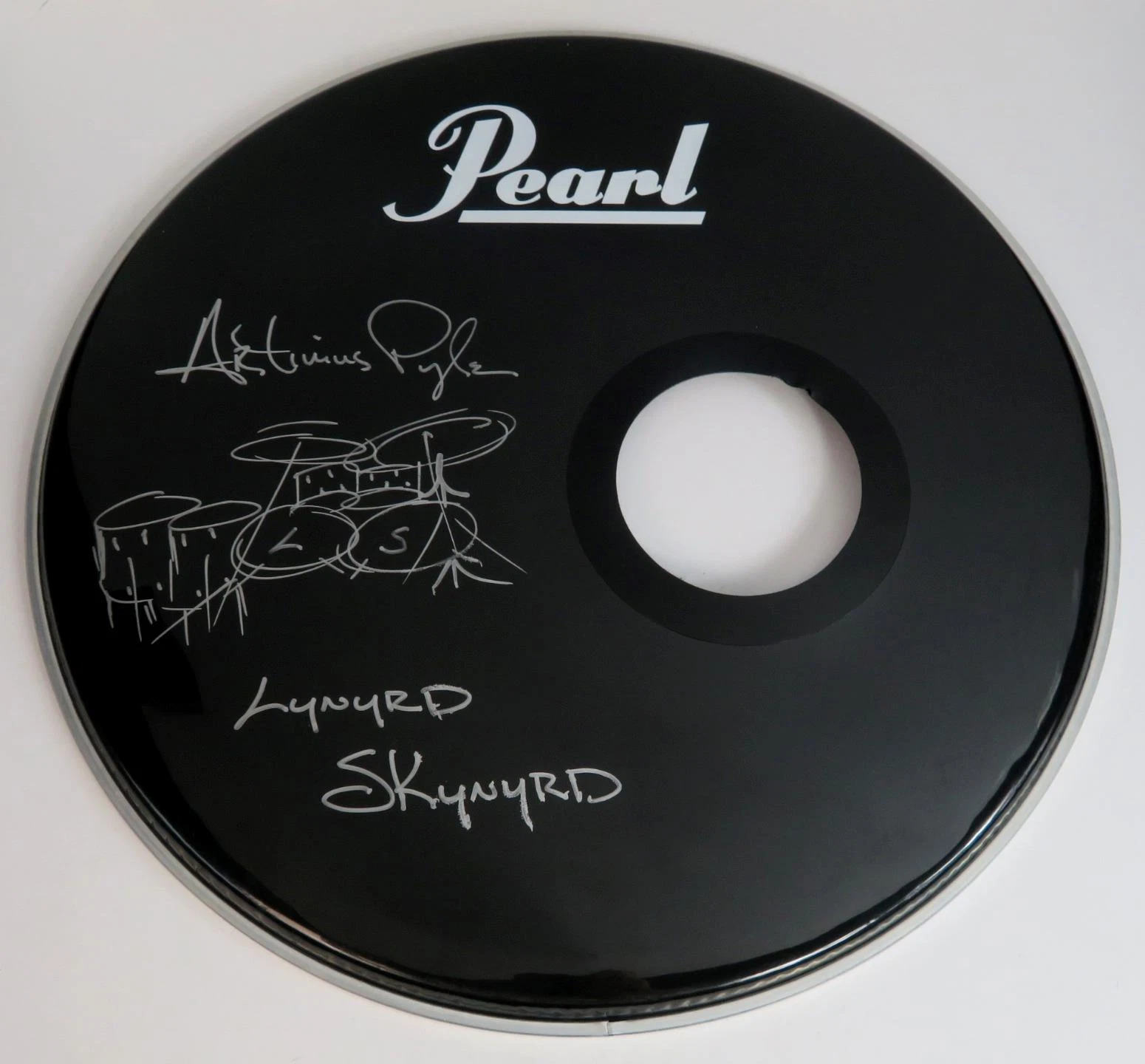 ARTIMUS PYLE LYNYRD SKYNYRD SIGNED AUTOGRAPH AUTO 20″ DRUMHEAD DRUM HEAD JSA COLLECTIBLE MEMORABILIA