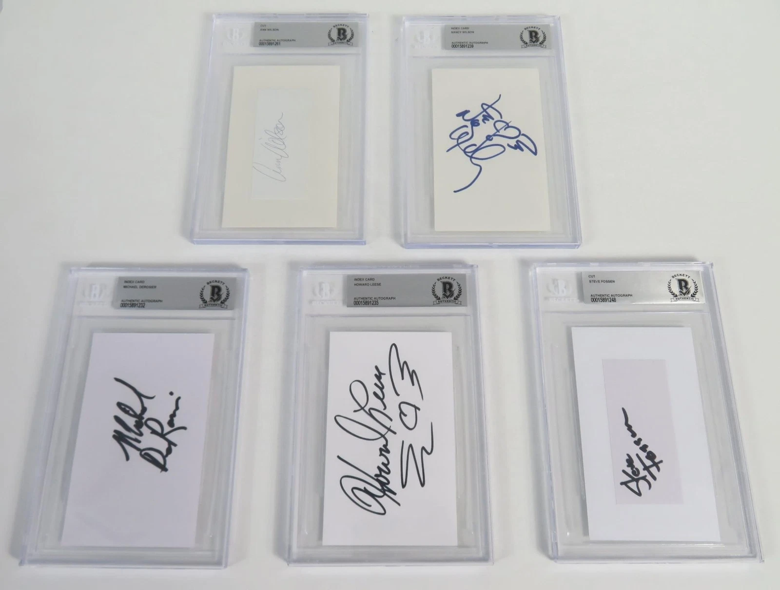 Ann & Nancy Wilson HEART Signed Autograph Auto Set by 5 Members Slab JSA BAS
