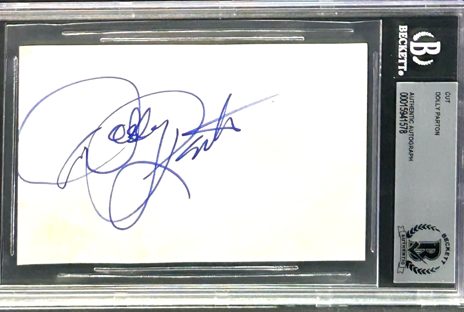 DOLLY PARTON Signed Autograph Album Page Vintage Slabbed Encapsulated BAS
