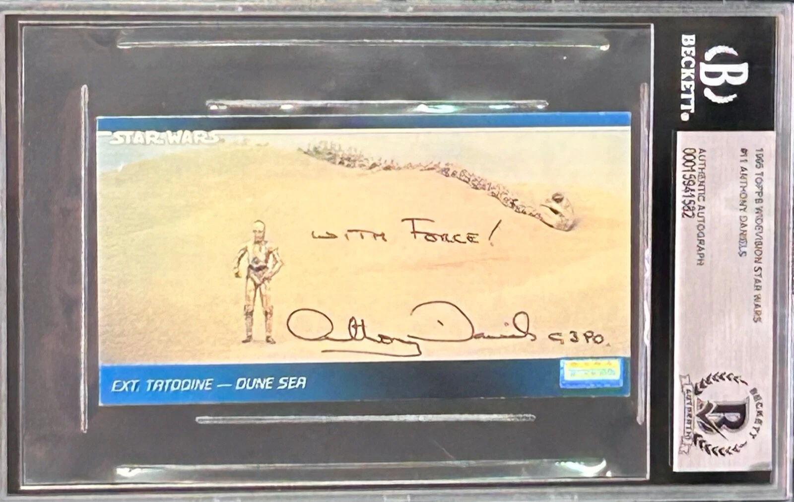 ANTHONY DANIELS C.3PO Signed Autograph Trading Card Slabbed BAS COA Star Wars
