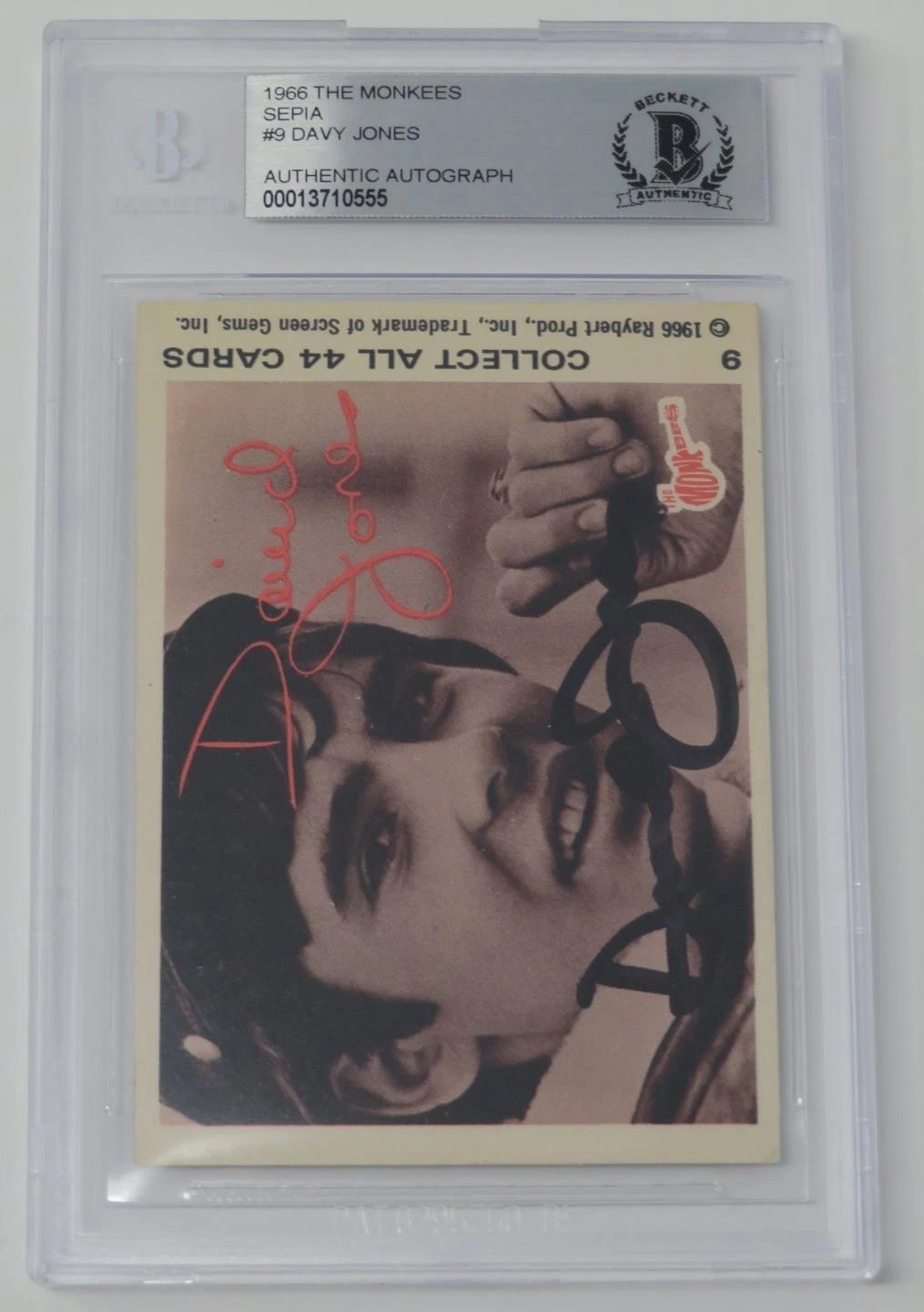 Davy Jones THE MONKEES Signed Autograph Auto 1966 Raybert Rookie Card # 9 BAS
