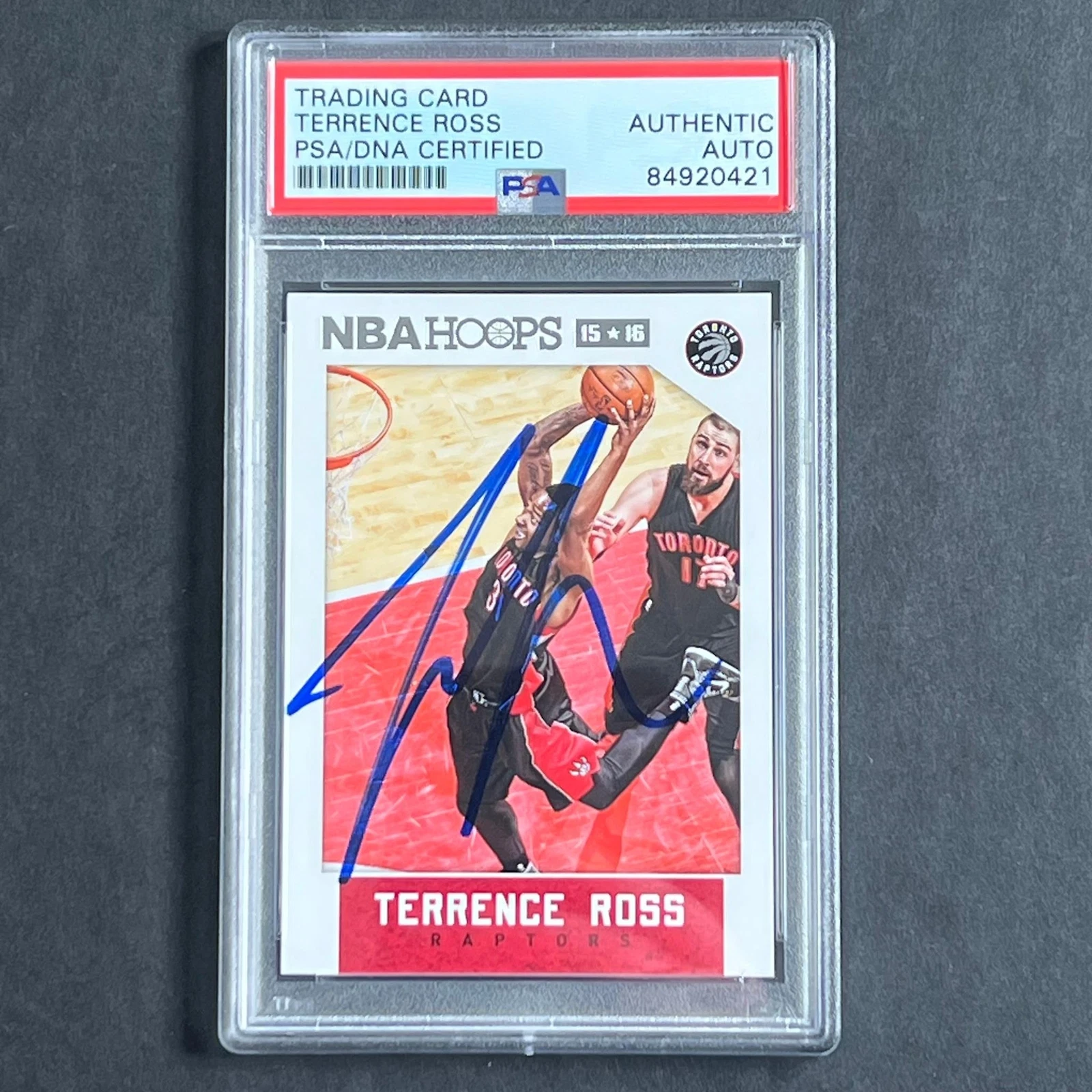 2015-16 NBA Hoops #30 Terrence Ross Signed Card AUTO PSA Slabbed Raptors
