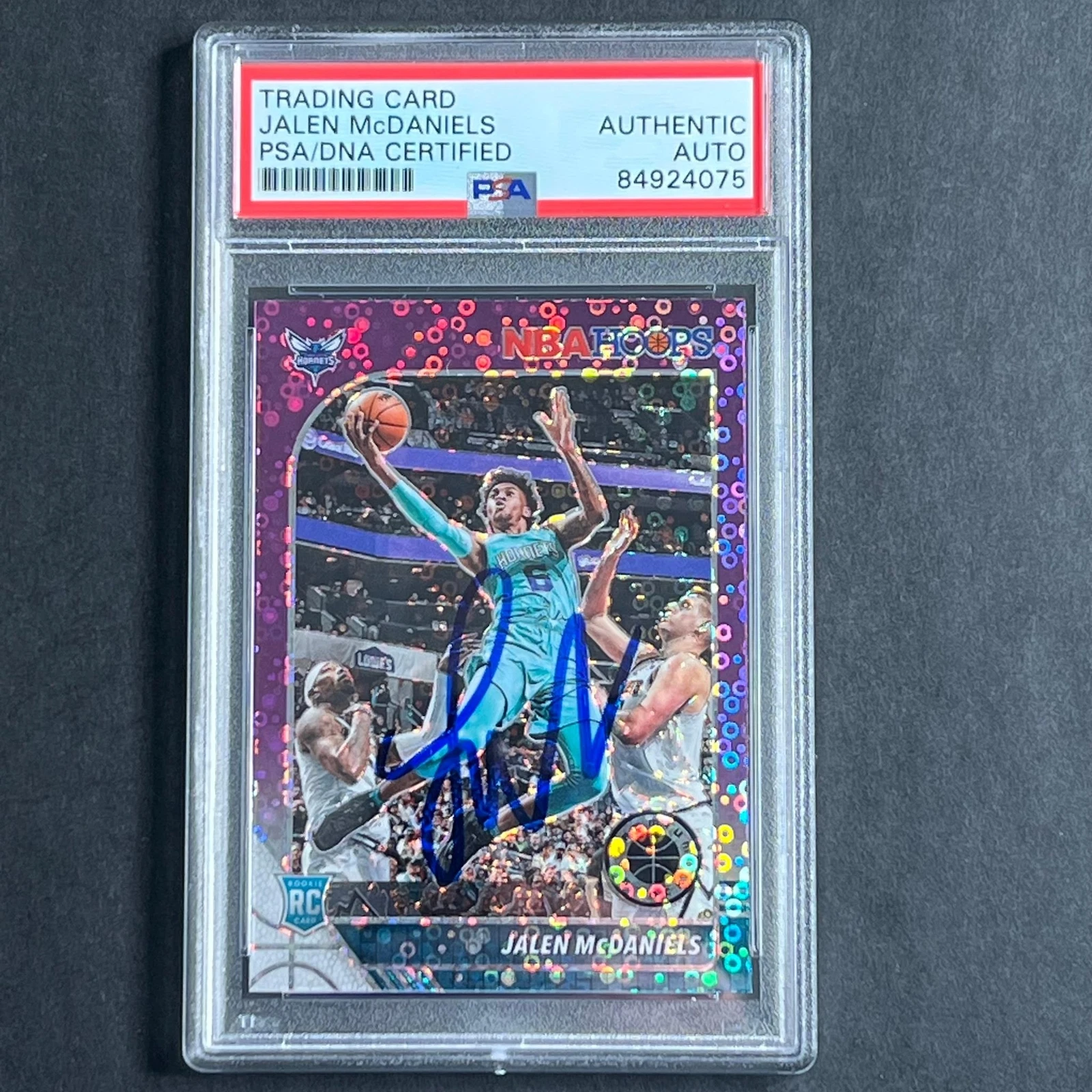 2019-20 Panini Hoops #246 Jalen McDaniels Signed Card AUTO PSA Slabbed Hornets
