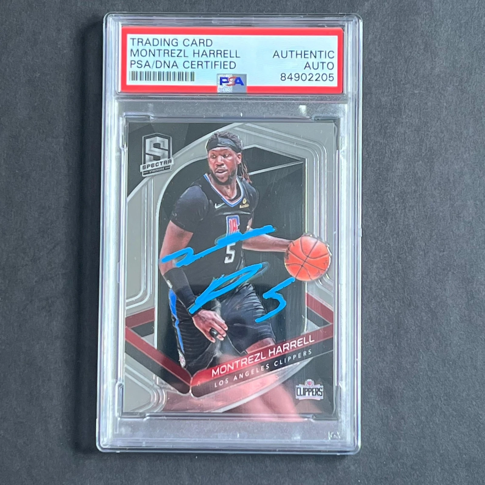 2019-20 Optic Spectra #23 Montrezl Harrell Signed Card PSA Slabbed Clippers
