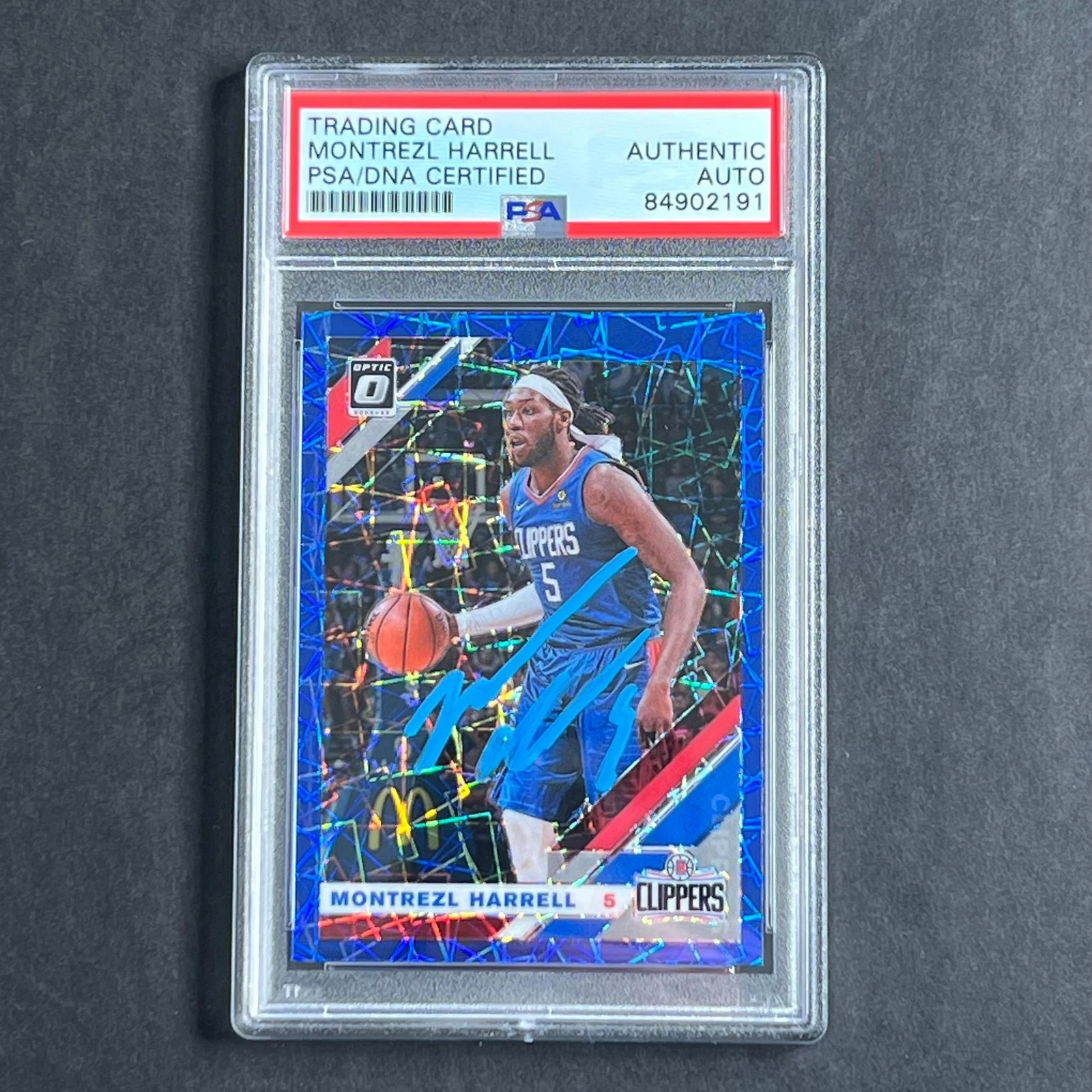 2019-20 Optic Panini #40 Montrezl Harrell Signed Card PSA Slabbed Clippers
