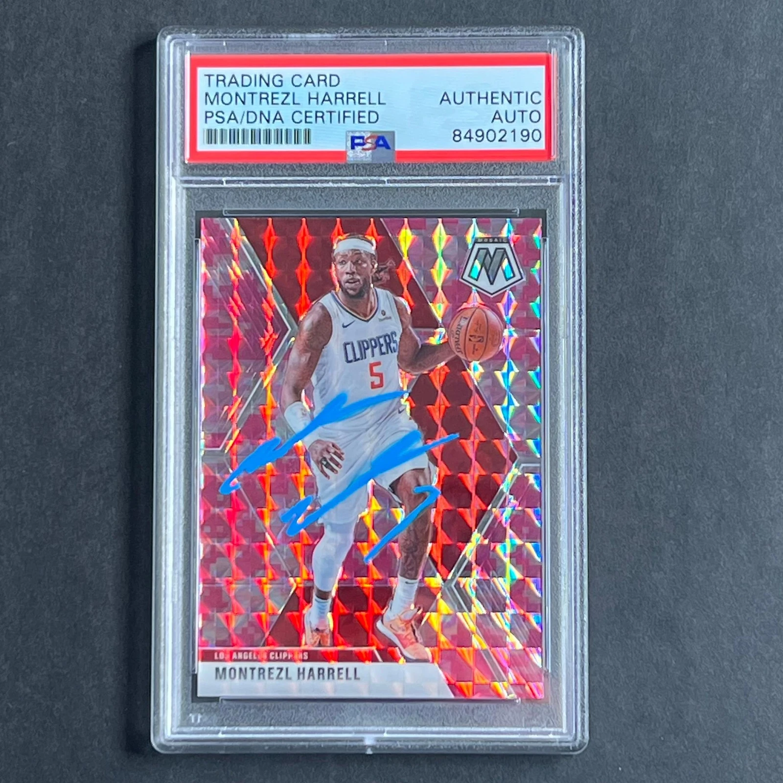 2019-20 Panini Mosaic #98 Montrezl Harrell Signed Card AUTO PSA Slabbed Clippers
