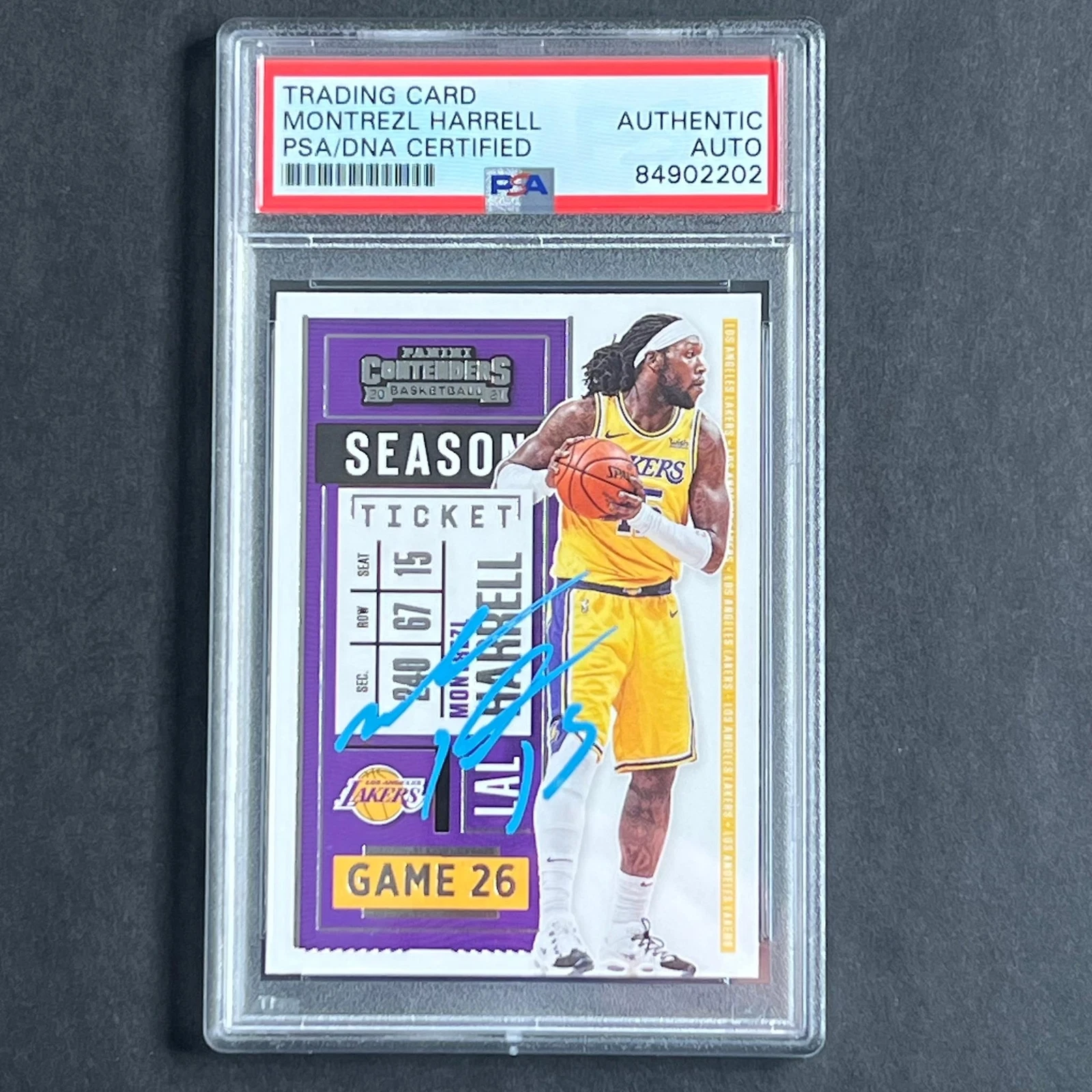 2020-21 Panini Contenders #91 Montrezl Harrell Signed Card PSA Slabbed Lakers

