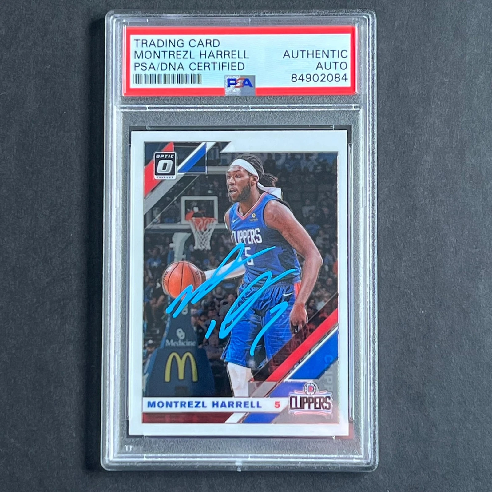 2019-20 Optic Panini #40 Montrezl Harrell Signed Card PSA Slabbed Clippers
