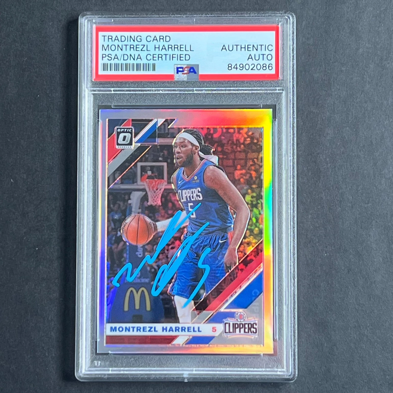 2019-20 Optic Panini #40 Montrezl Harrell Signed Card PSA Slabbed Clippers
