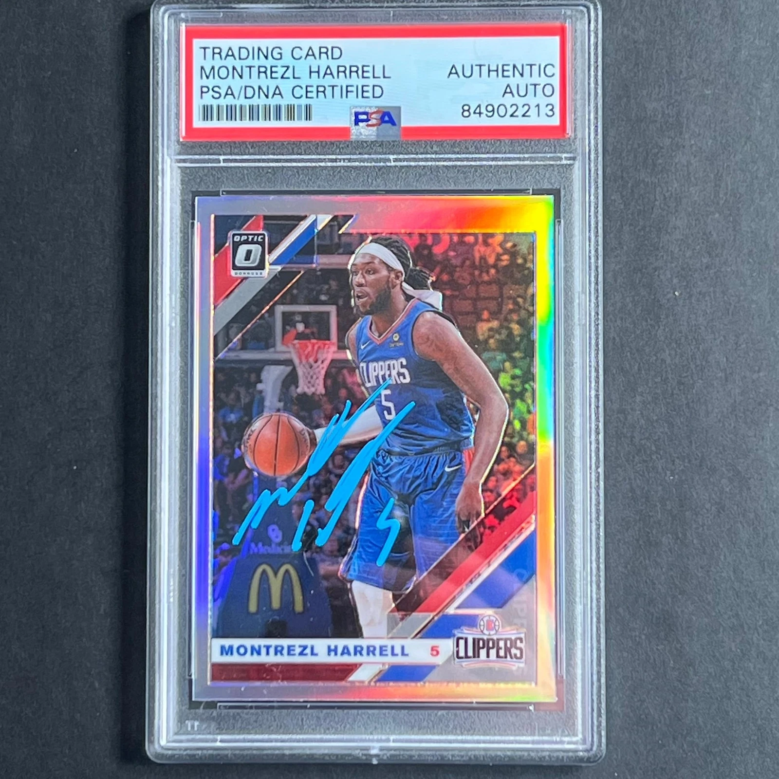2019-20 Optic Panini #40 Montrezl Harrell Signed Card PSA Slabbed Clippers
