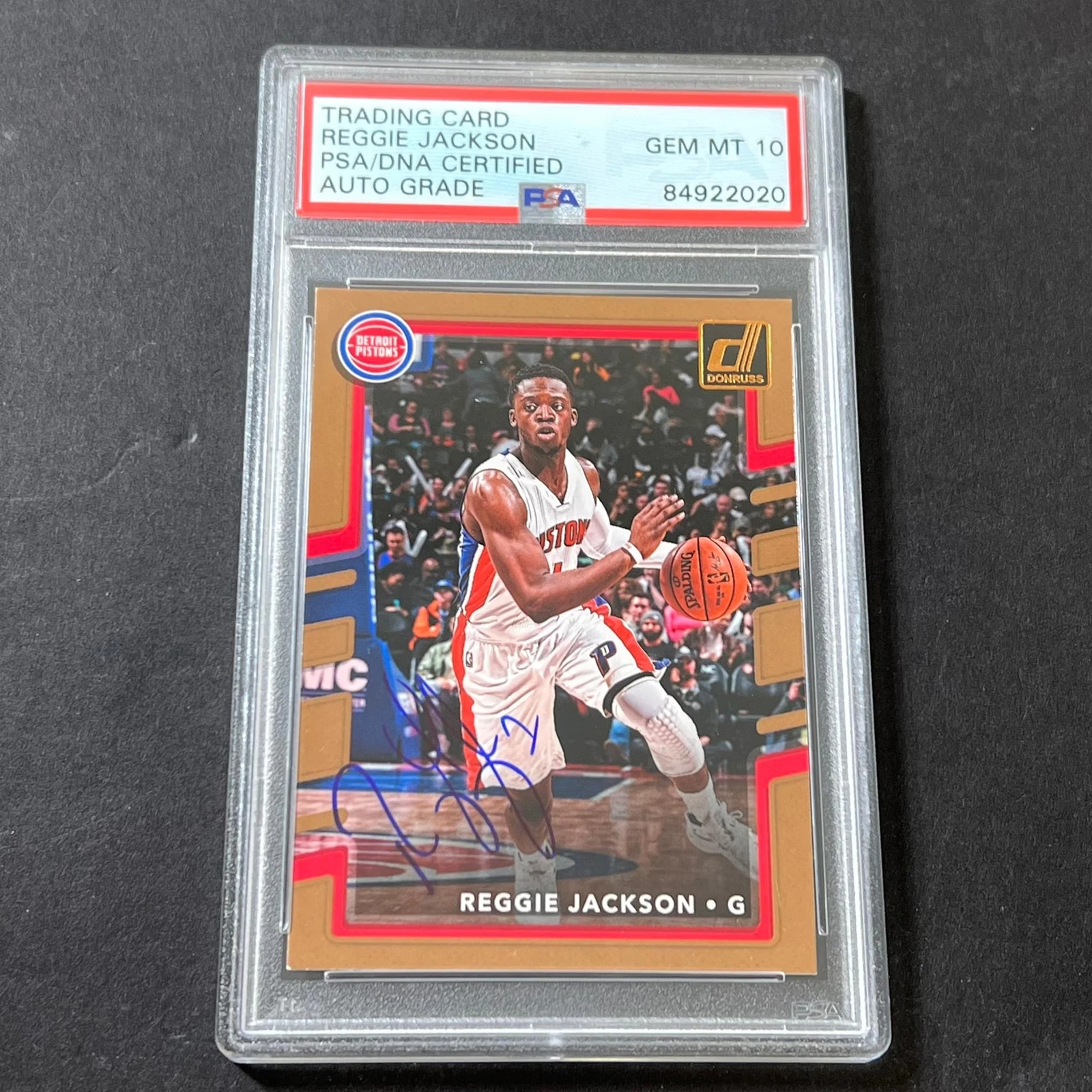 2017-18 Panini Donruss #41 Reggie Jackson Signed Card Auto 10 PSA/DNA Slabbed Pi
