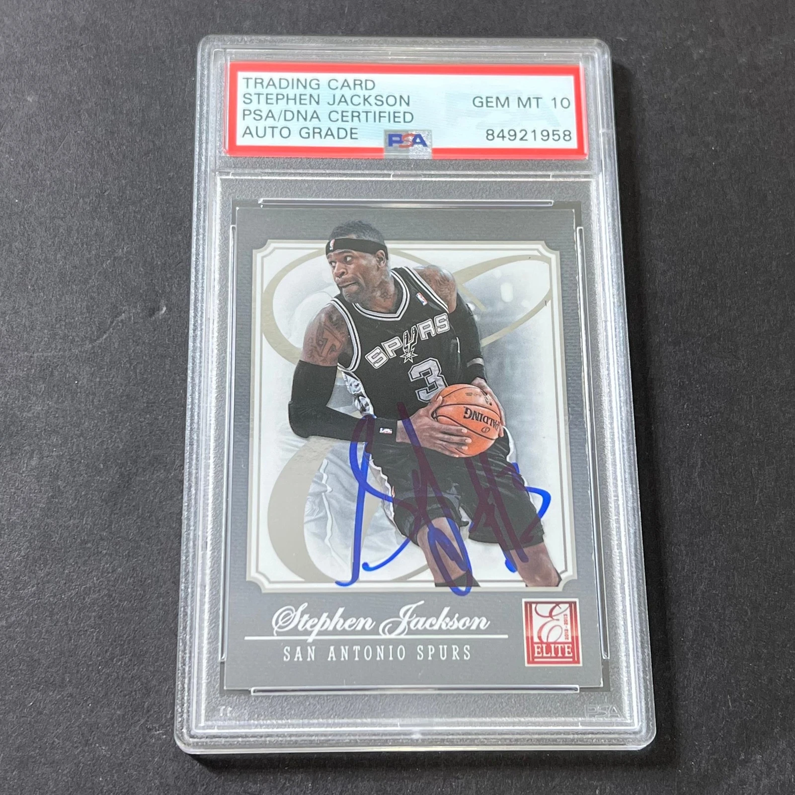 2012-13 Panini Elite #113 Stephen Jackson Signed Card AUTO GRADE 10 PSA Slabbed
