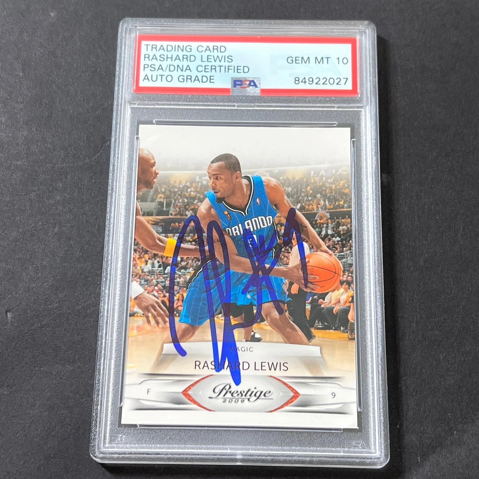 2009-10 Panini Prestige #77 Rashard Lewis Signed Card AUTO 10 PSA/DNA Slabbed Ma
