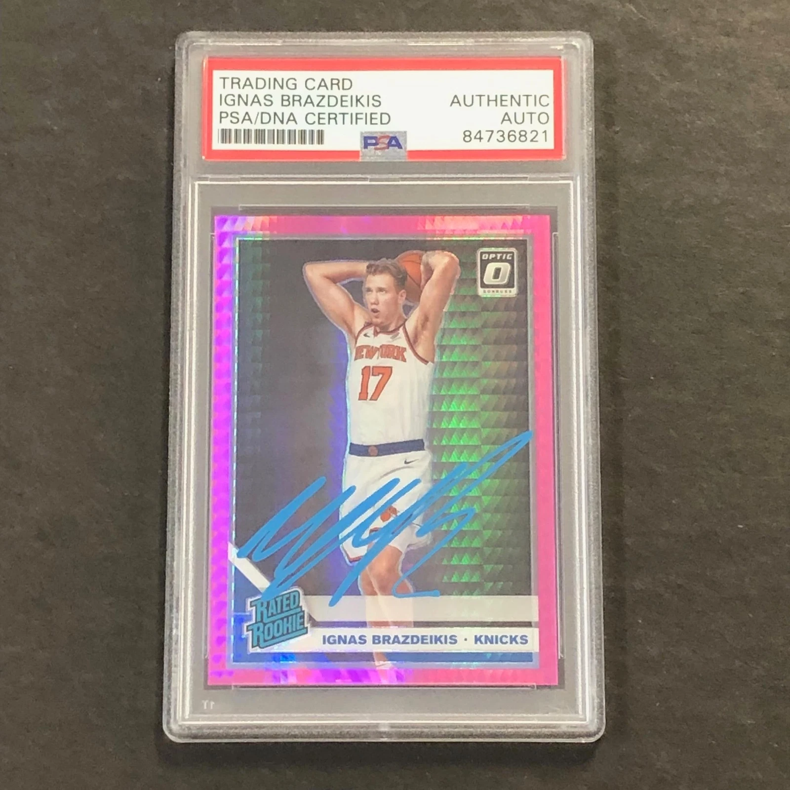 2019-20 Optic Rated Rookie #173 Ignas Brazdeikis Signed AUTO PSA Slabbed RC Knic
