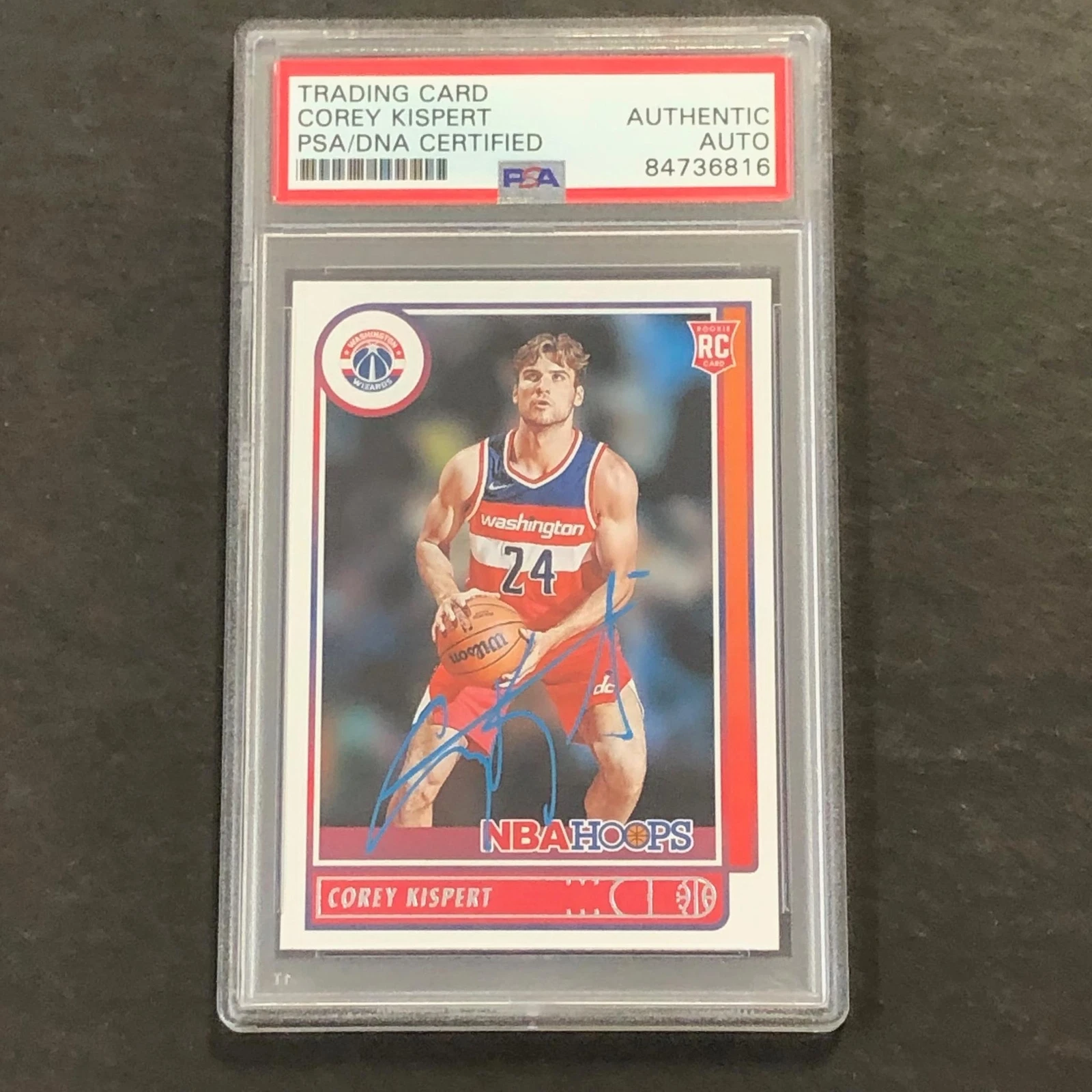 2021 Panini NBA Hoops #212 COREY KISPERT Signed Card AUTO PSA Slabbed Wizards
