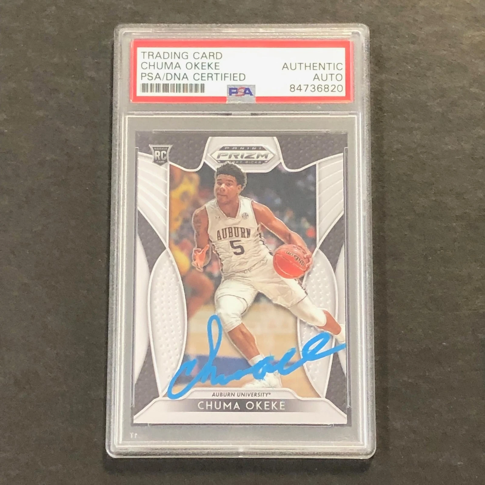 2019-20 Panini Prizm #81 Chuma Okeke Signed Card AUTO PSA Slabbed Auburn
