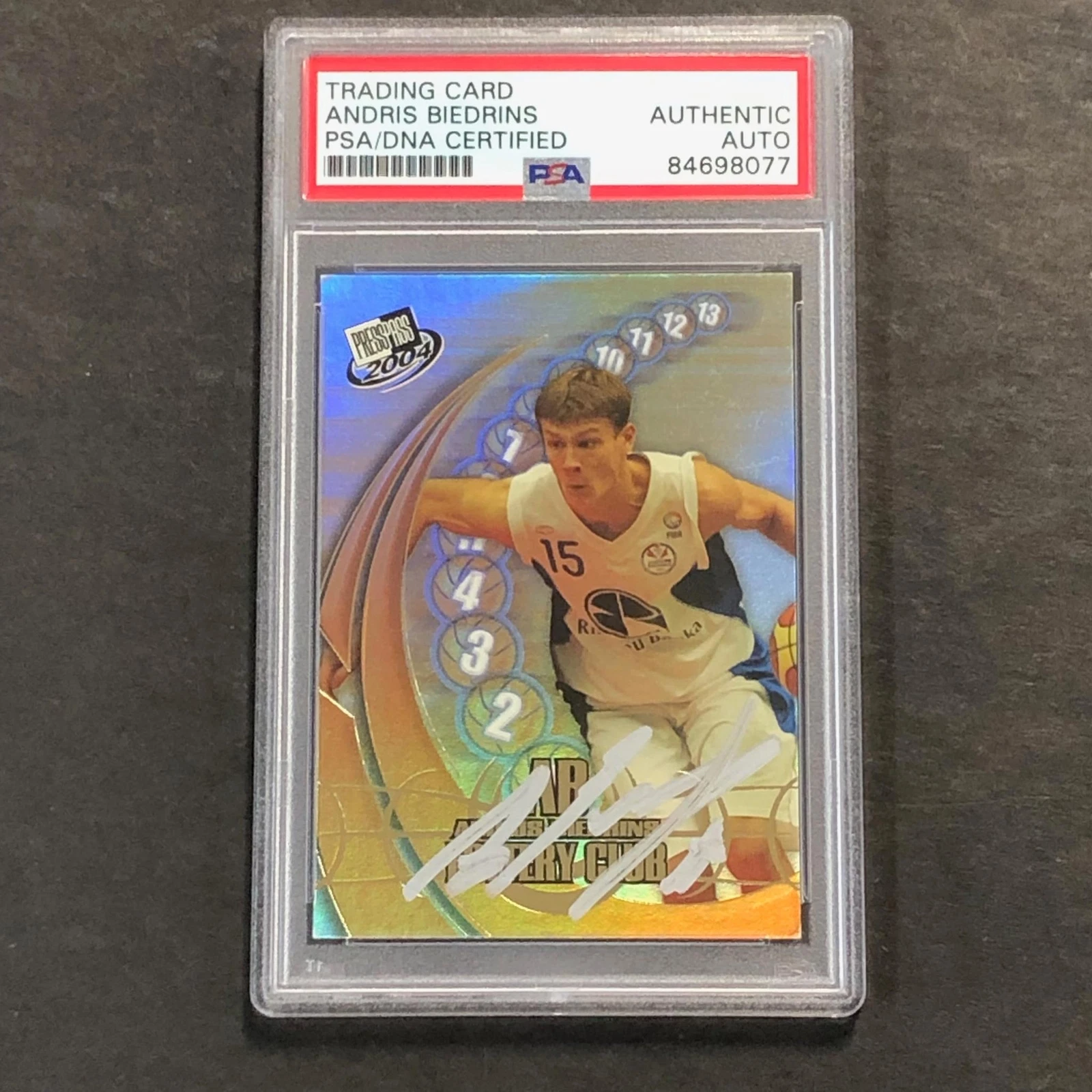 2004 Press Pass #LC 7/12 Andris Biedrins Signed Card AUTO PSA Slabbed Warriors
