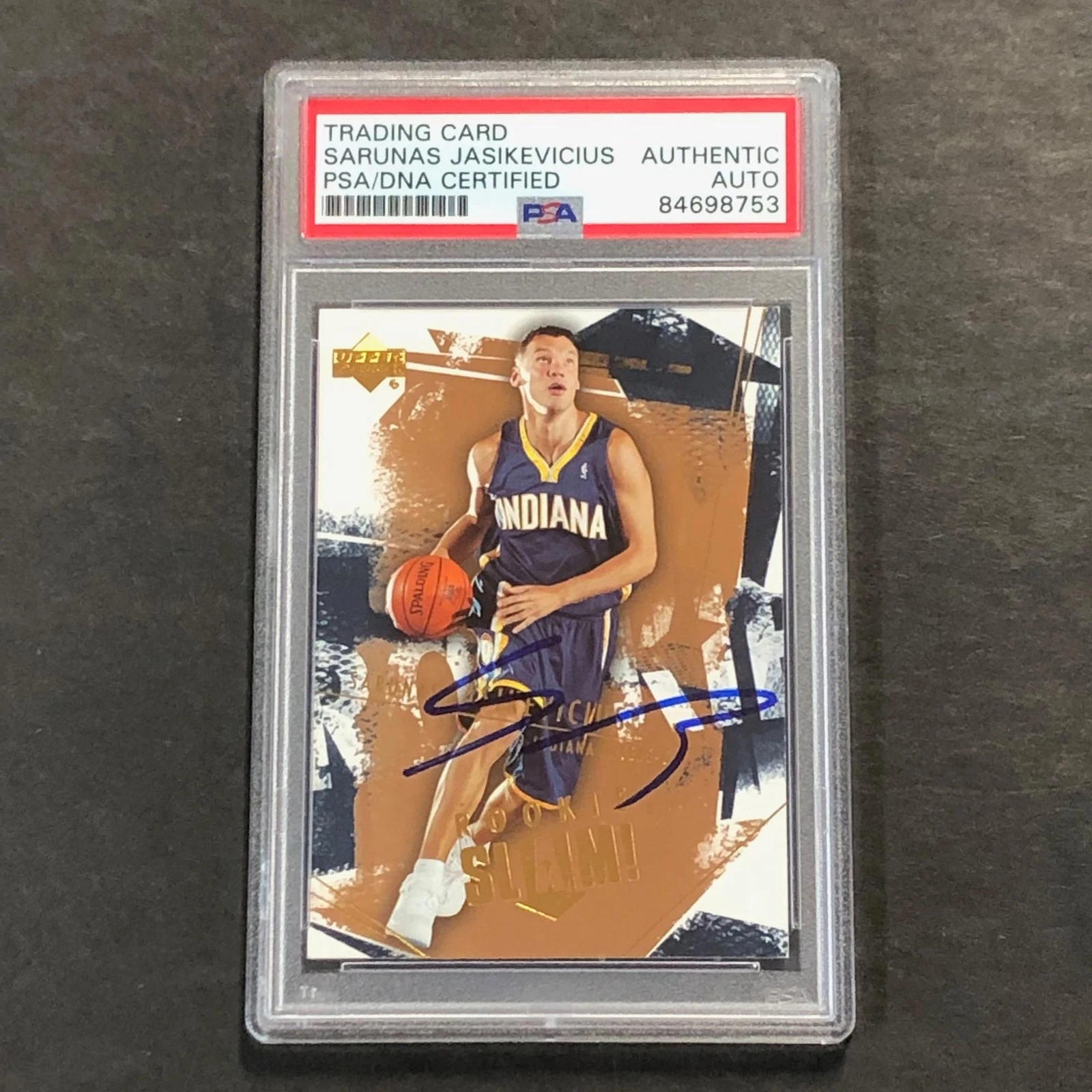 Upper Deck Sarunas Jasikevicius Signed Card AUTO PSA Slabbed Pacers
