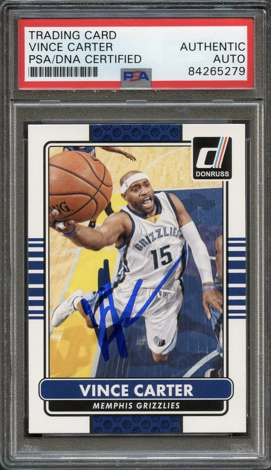 2015 Panini Donruss #133 Vince Carter Signed Card AUTO PSA/DNA Slabbed Grizzlies
