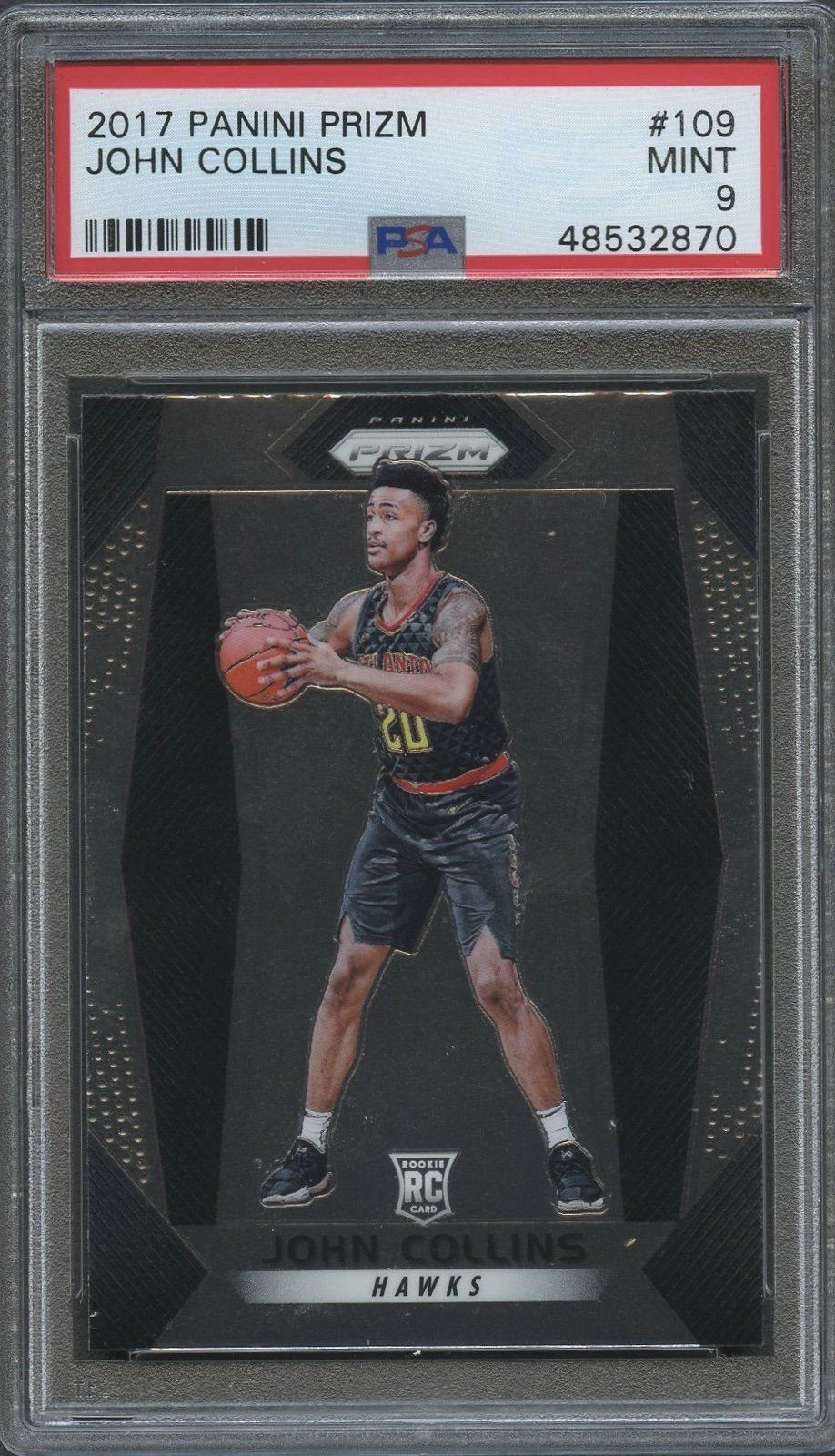 2017 Panini Prizm #109 John Collins Prizm PSA 9 Mint RC
