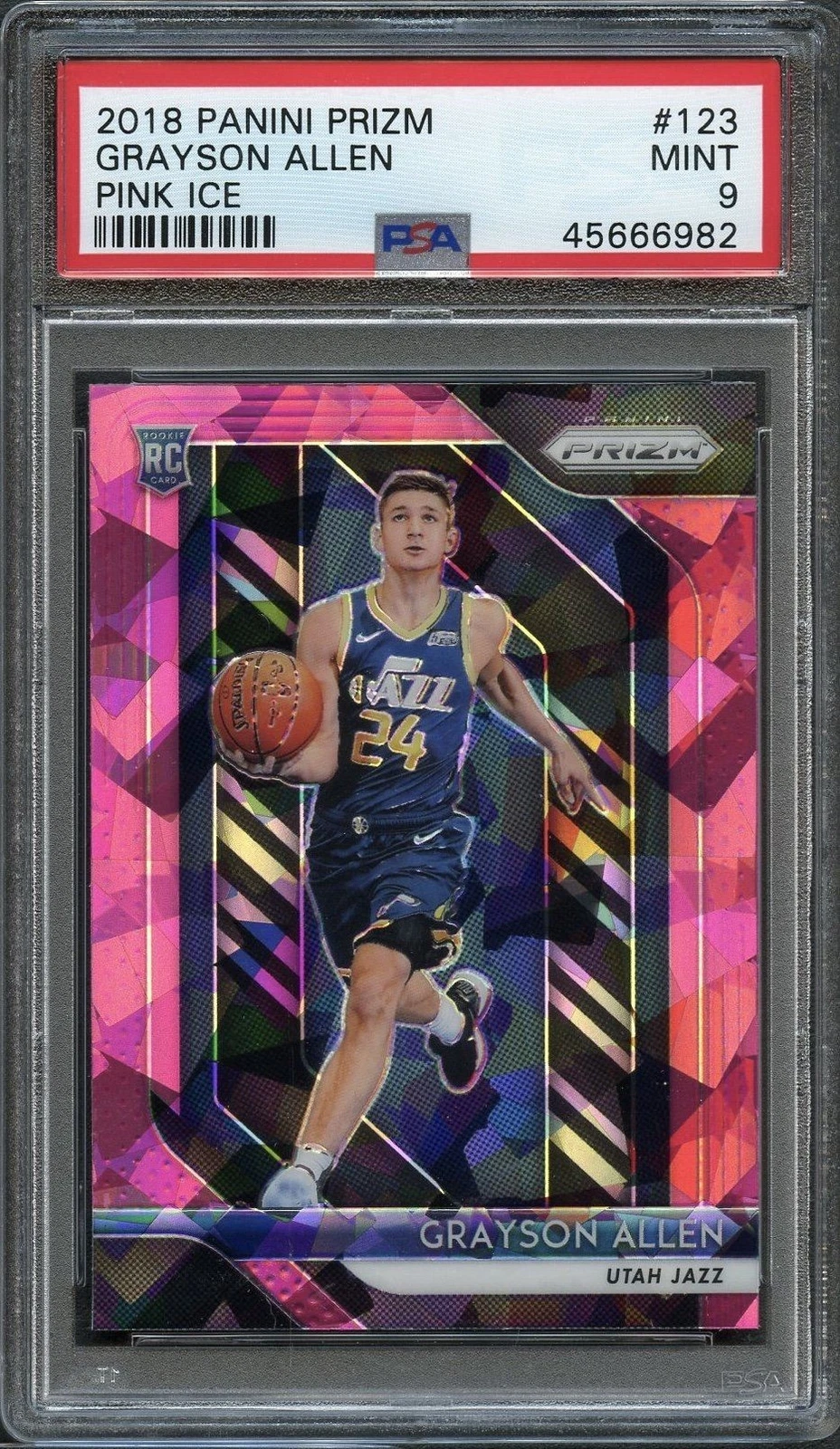 2018 Panini Prizm #123 Grayson Allen Pink Ice Prizm PSA 9 Mint RC
