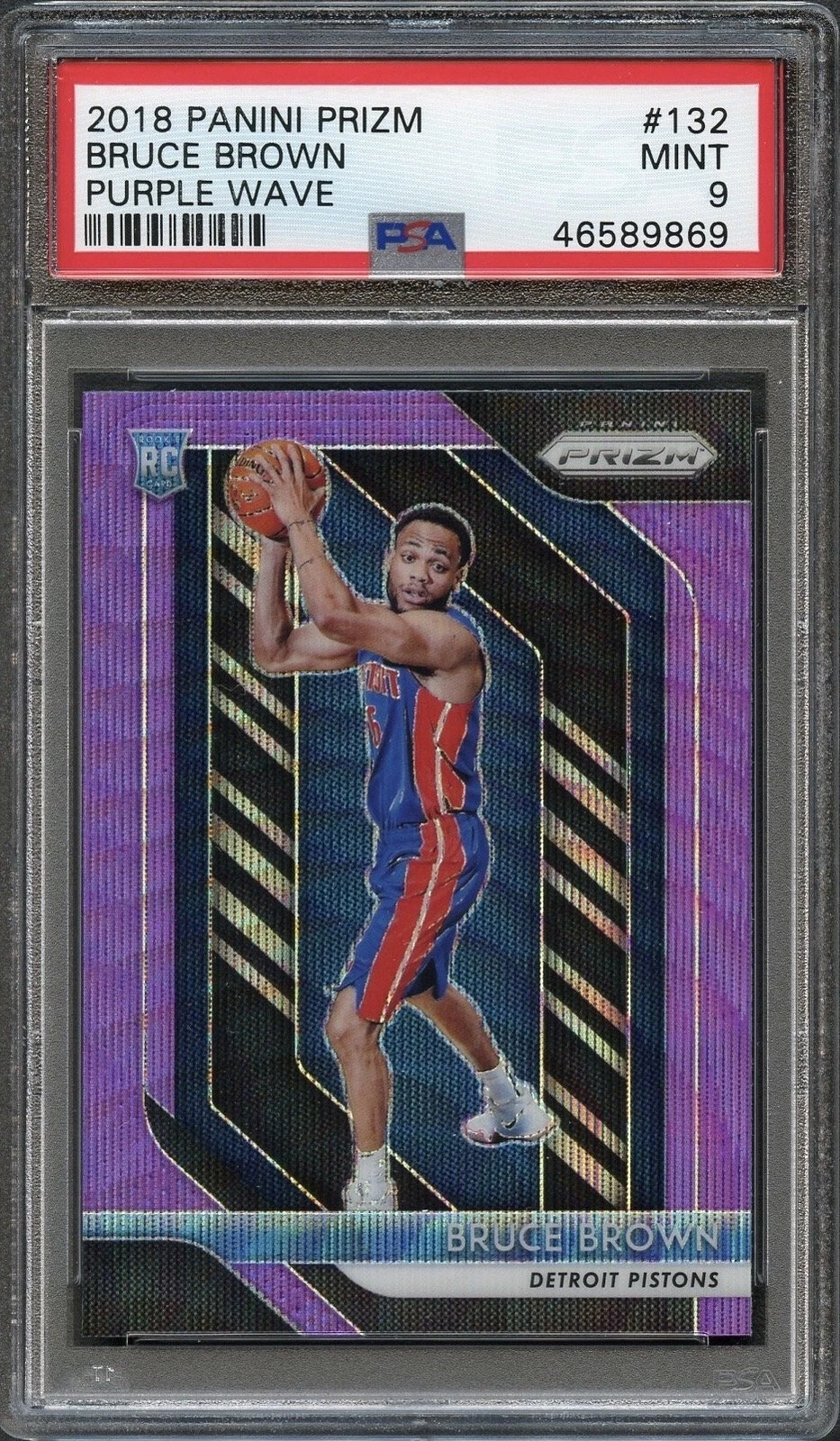 2018 Panini Prizm #132 Bruce Brown Purple Wave PSA 9 Mint RC

