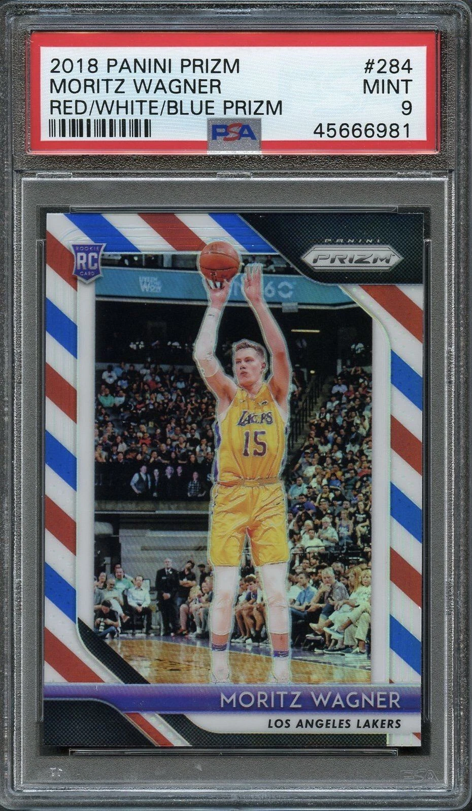 2018 Panini Prizm #284 Moritz Wagner Red White Blue Prizm PSA 9 Mint RC
