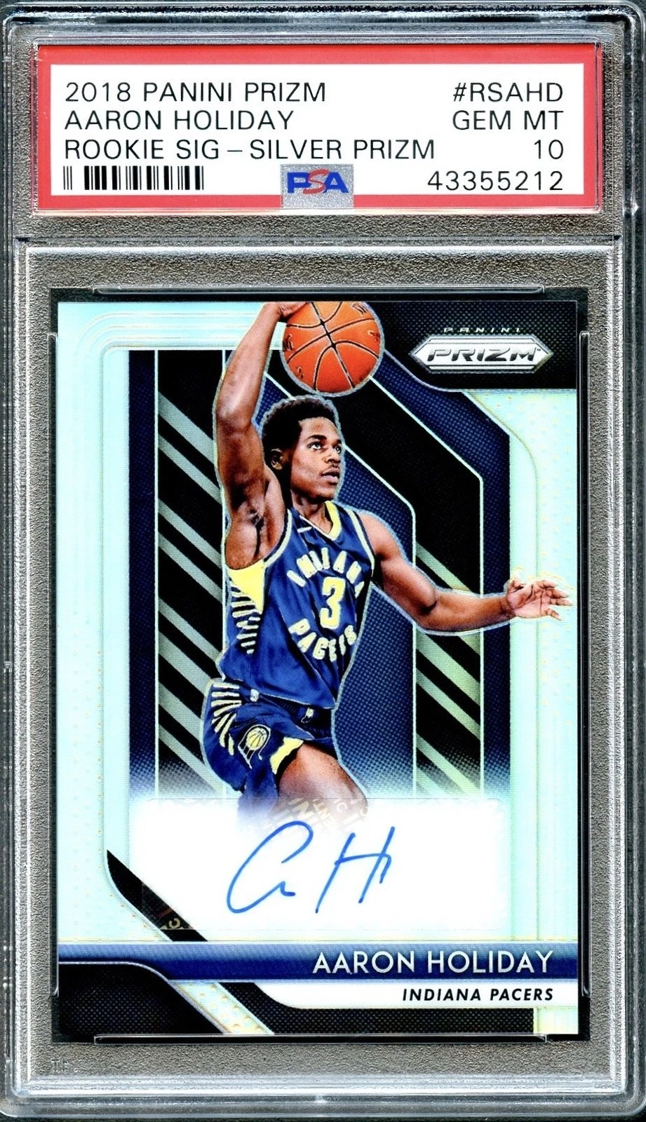 2018 Panini Prizm Aaron Holiday Rookie Signatures Auto Silver Prizm PSA 10 Gem M
