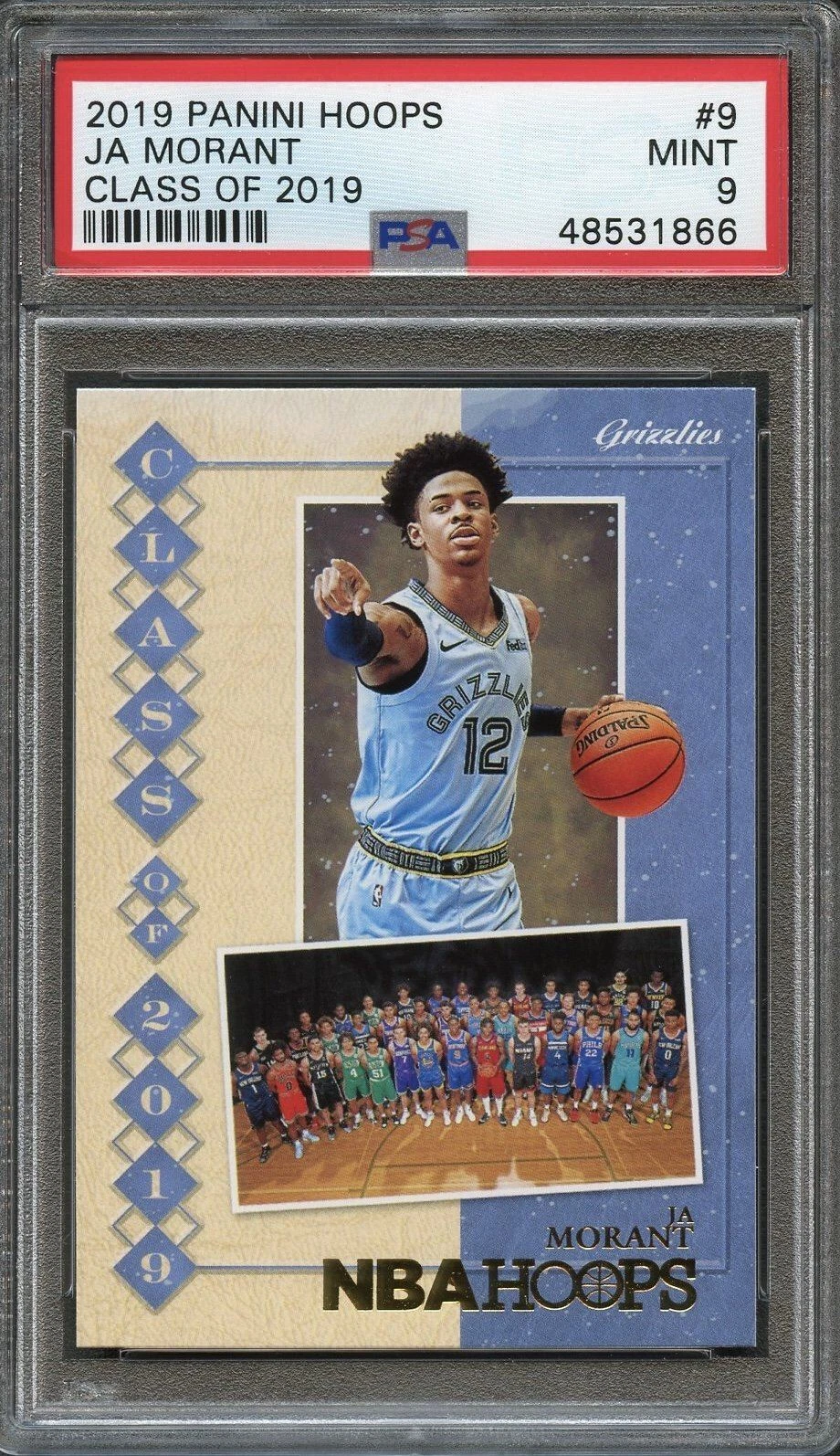 2019 Panini Hoops #9 Ja Morant PSA 9 Mint RC Class of 2019
