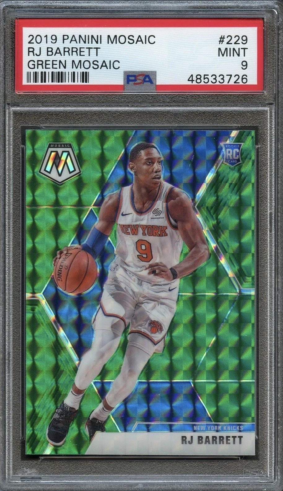 2019 Panini Mosaic #229 RJ Barrett Green Mosaic PSA 9 Mint RC
