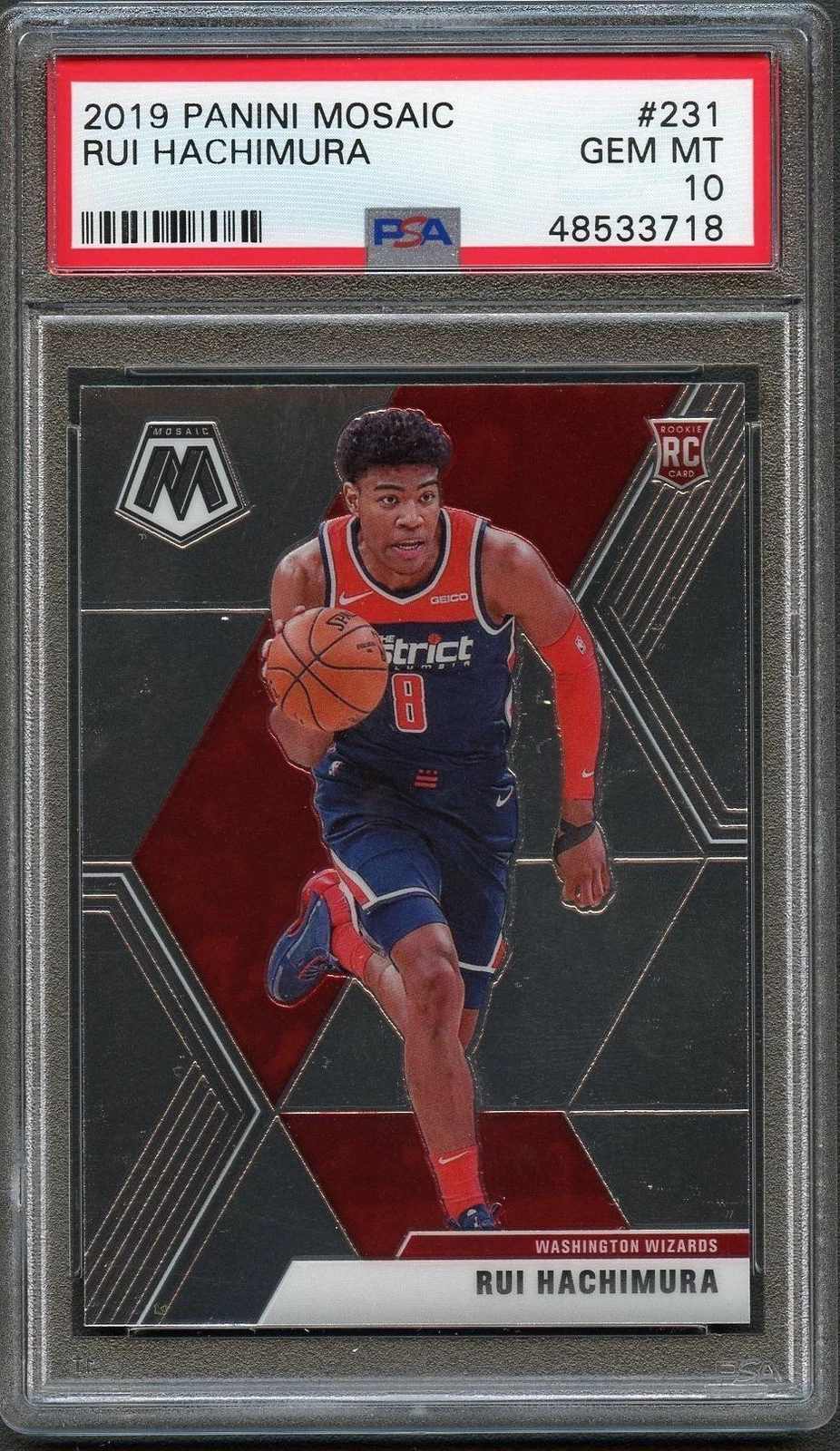 2019 Panini Mosaic #231 Rui Hachimura Mosaic PSA 10 Gem Mint RC
