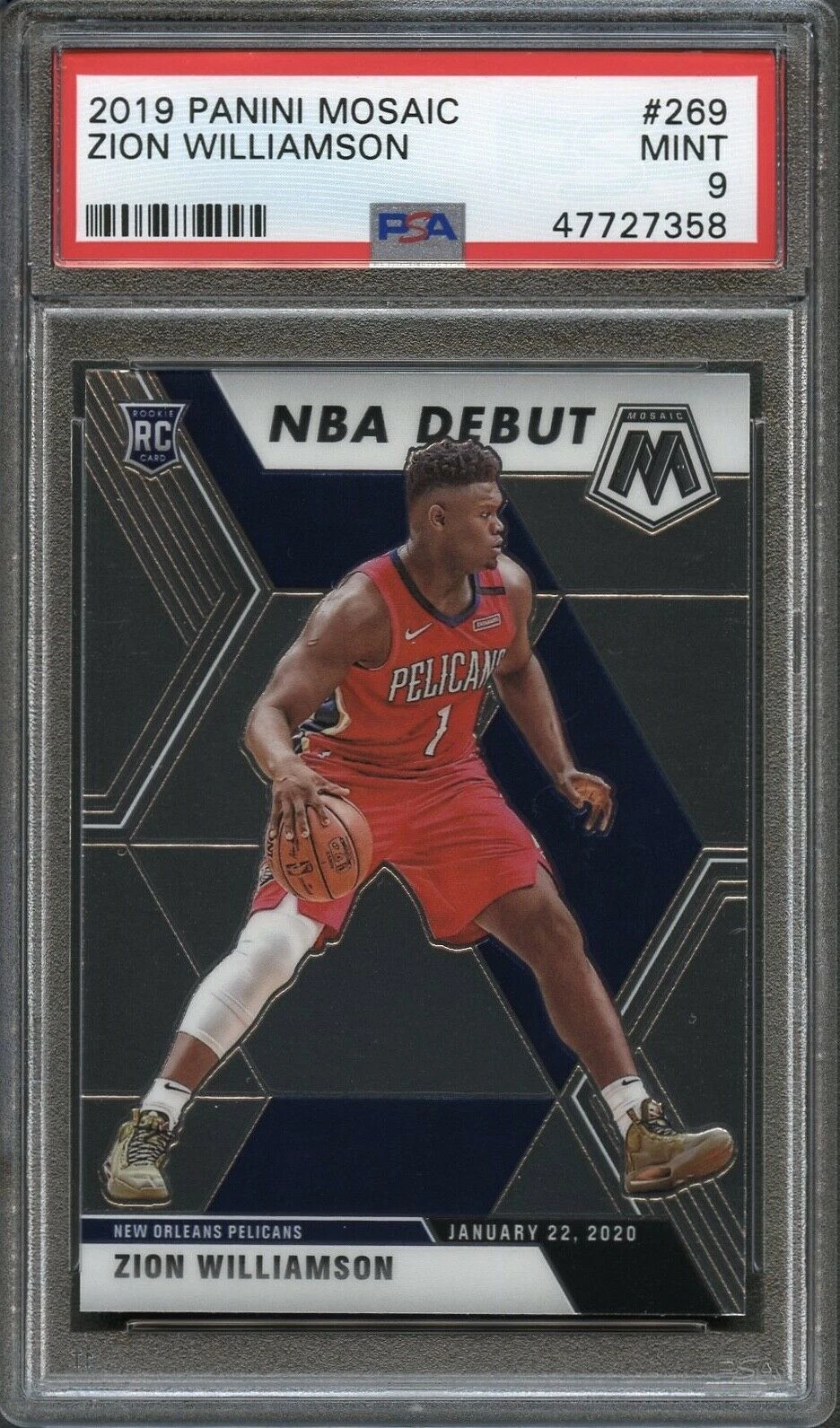 2019 Panini Mosaic #269 Zion Williamson PSA 9 Mint GSM
