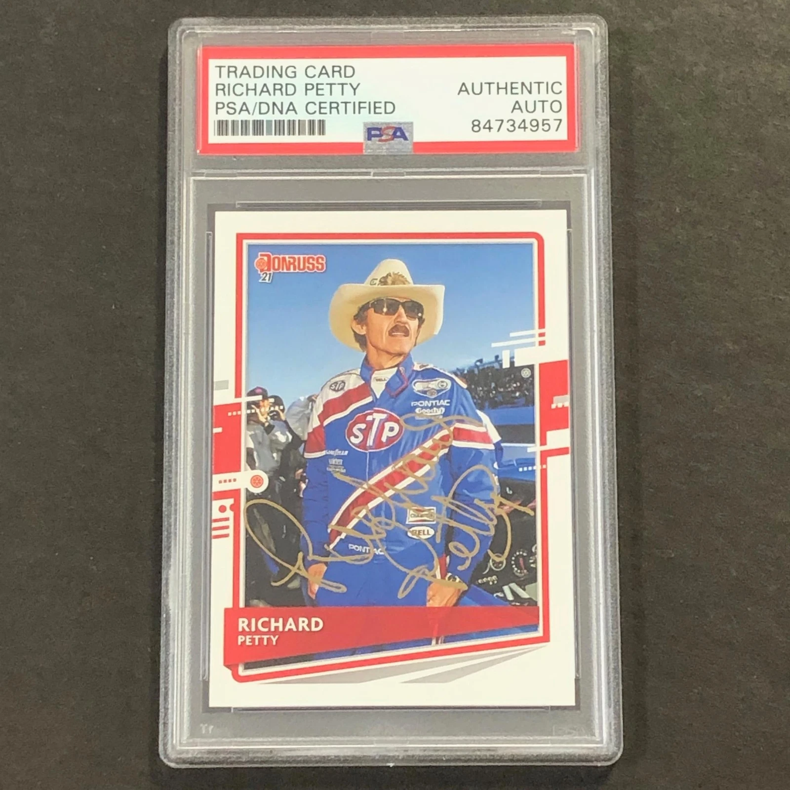 2021 Panini Donruss #118 Richard Petty Signed Card PSA Slabbed Nascar
