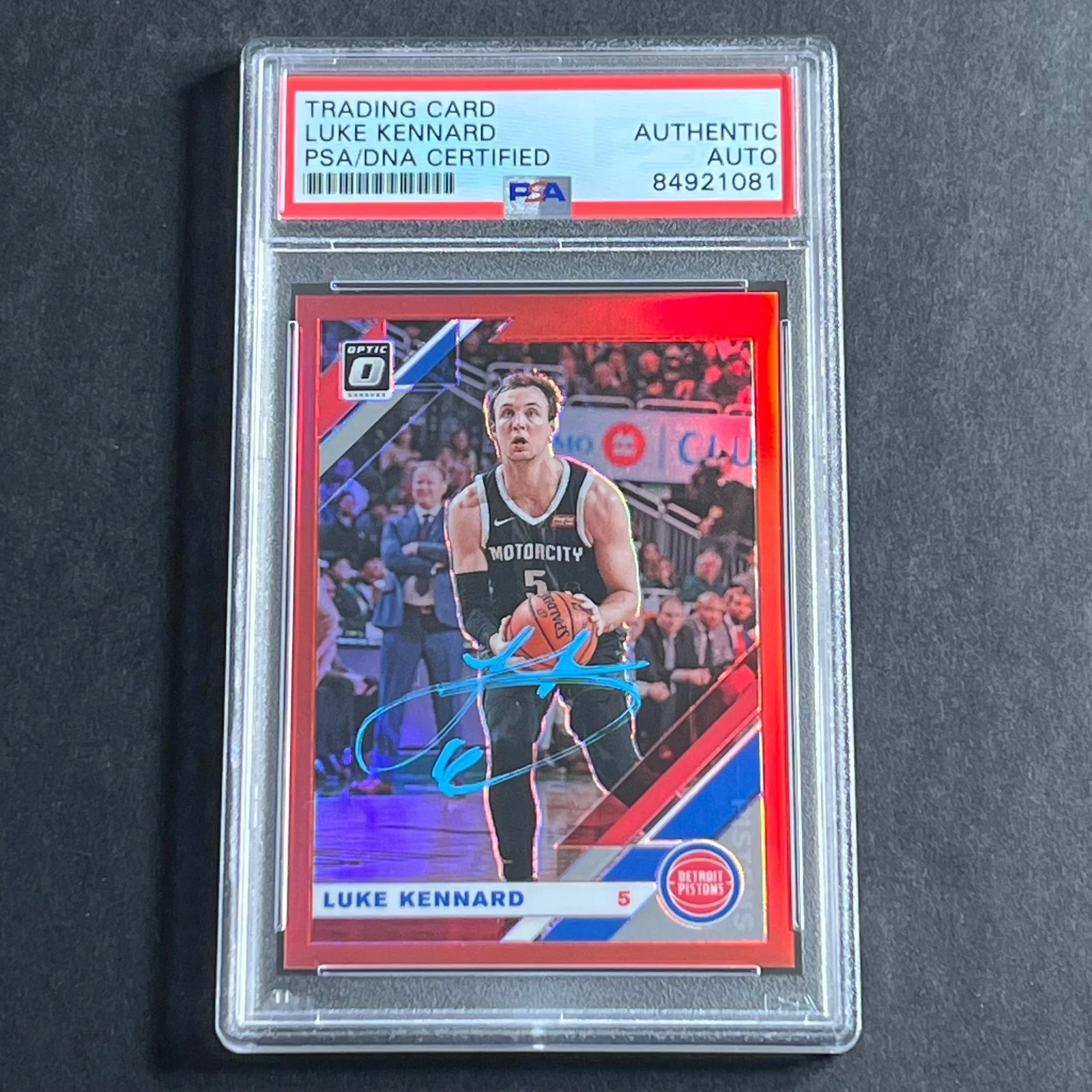 2019-20 Panini Optic #126 Luke Kennard Signed Rookie Card AUTO PSA Slabbed Pisto

