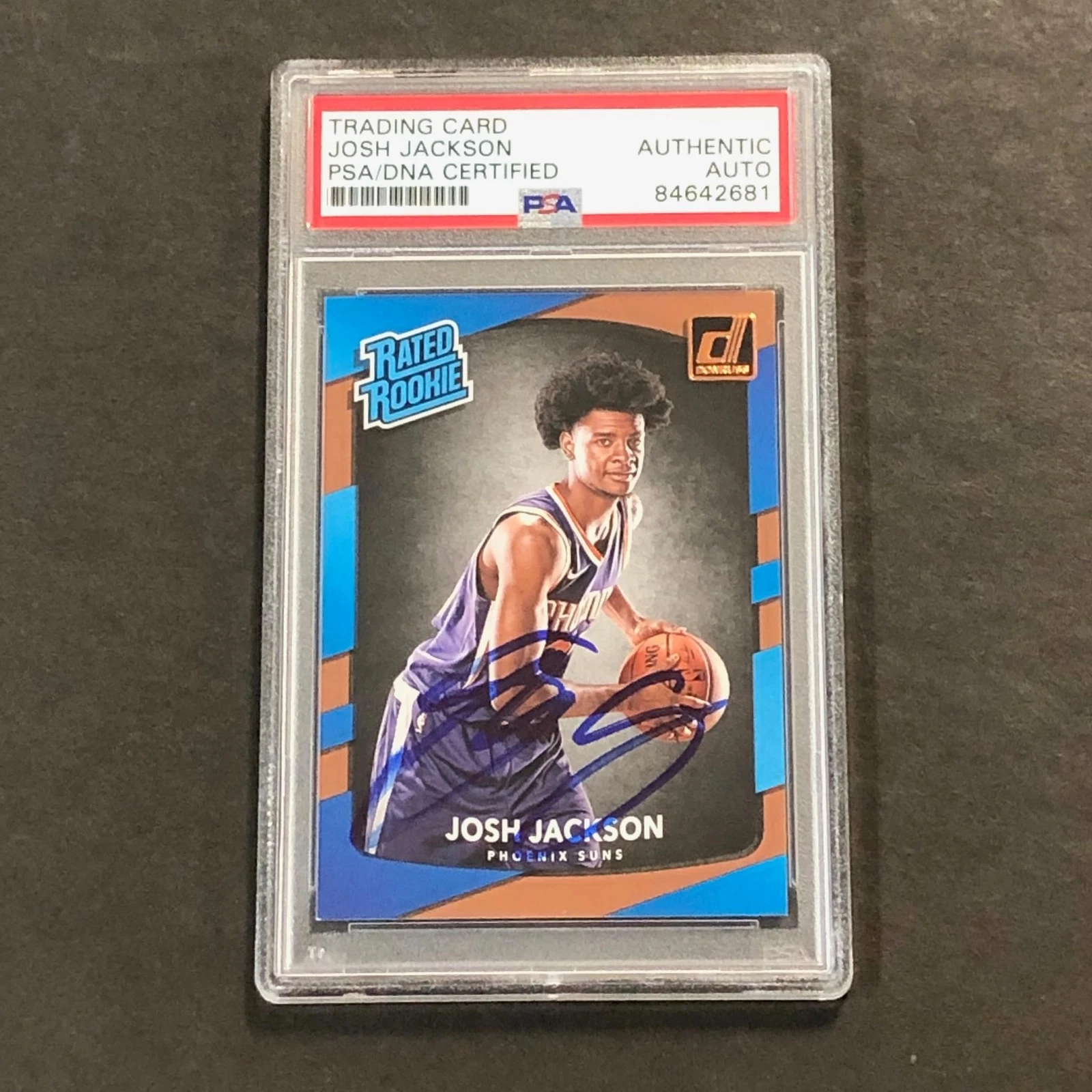 2017-18 Donruss Rated Rookie #197 Josh Jackson Signed Rookie Card AUTO PSA Slabb

