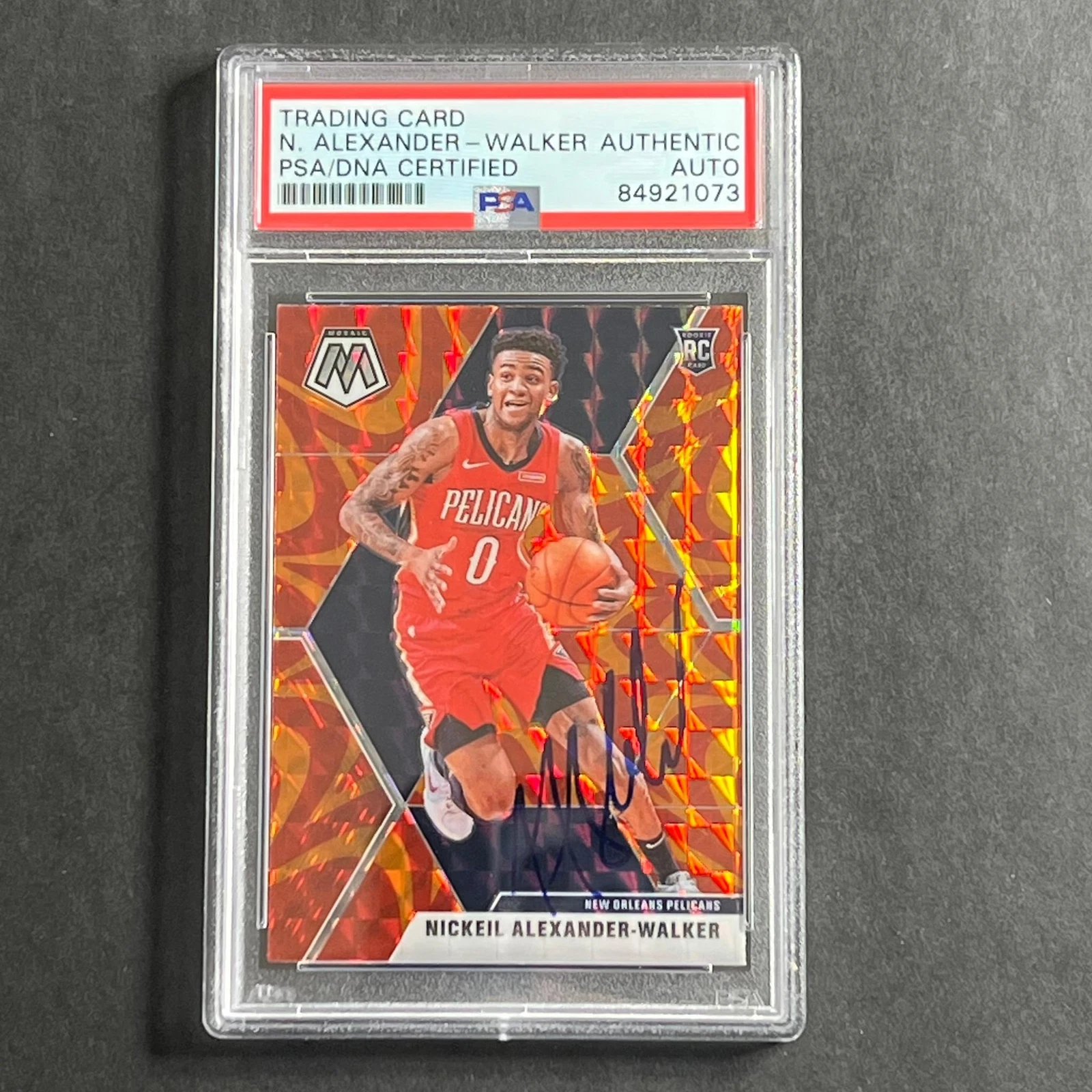 2019-20 Panini Mosaic #205 Nickeil Alexander-Walker Signed Card AUTO PSA Slabbed
