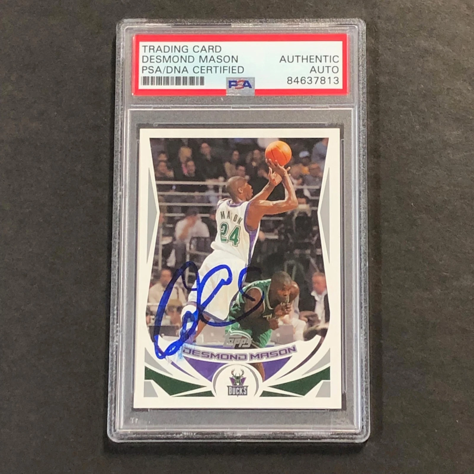 2004-05 TOPPS BASKETBALL #64 DESMOND MASON SIGNED CARD AUTO PSA/DNA SLABBED BUCK COLLECTIBLE MEMORABILIA