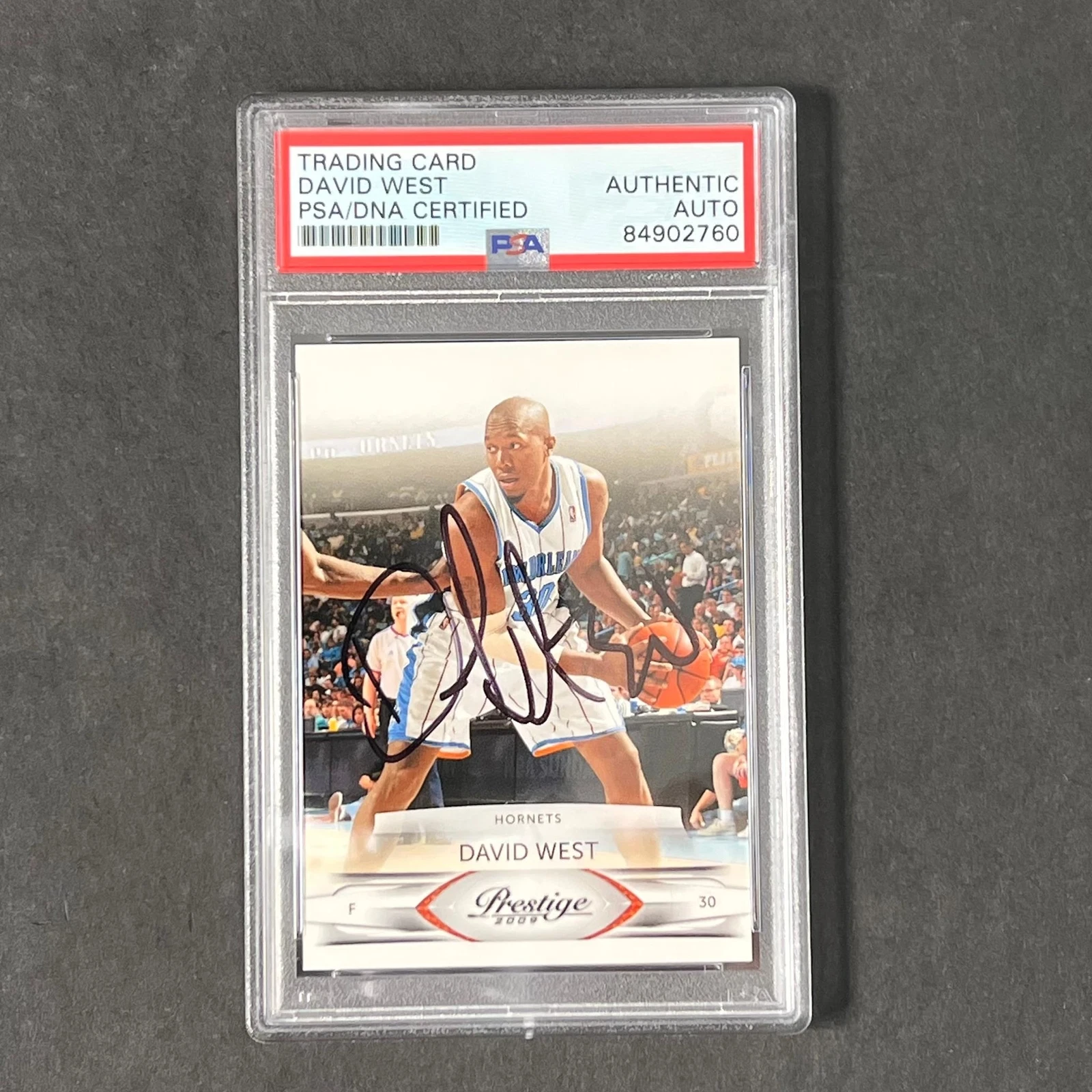 2009 Panini Prestige #66 David West Signed Card AUTO PSA Slabbed Hornets
