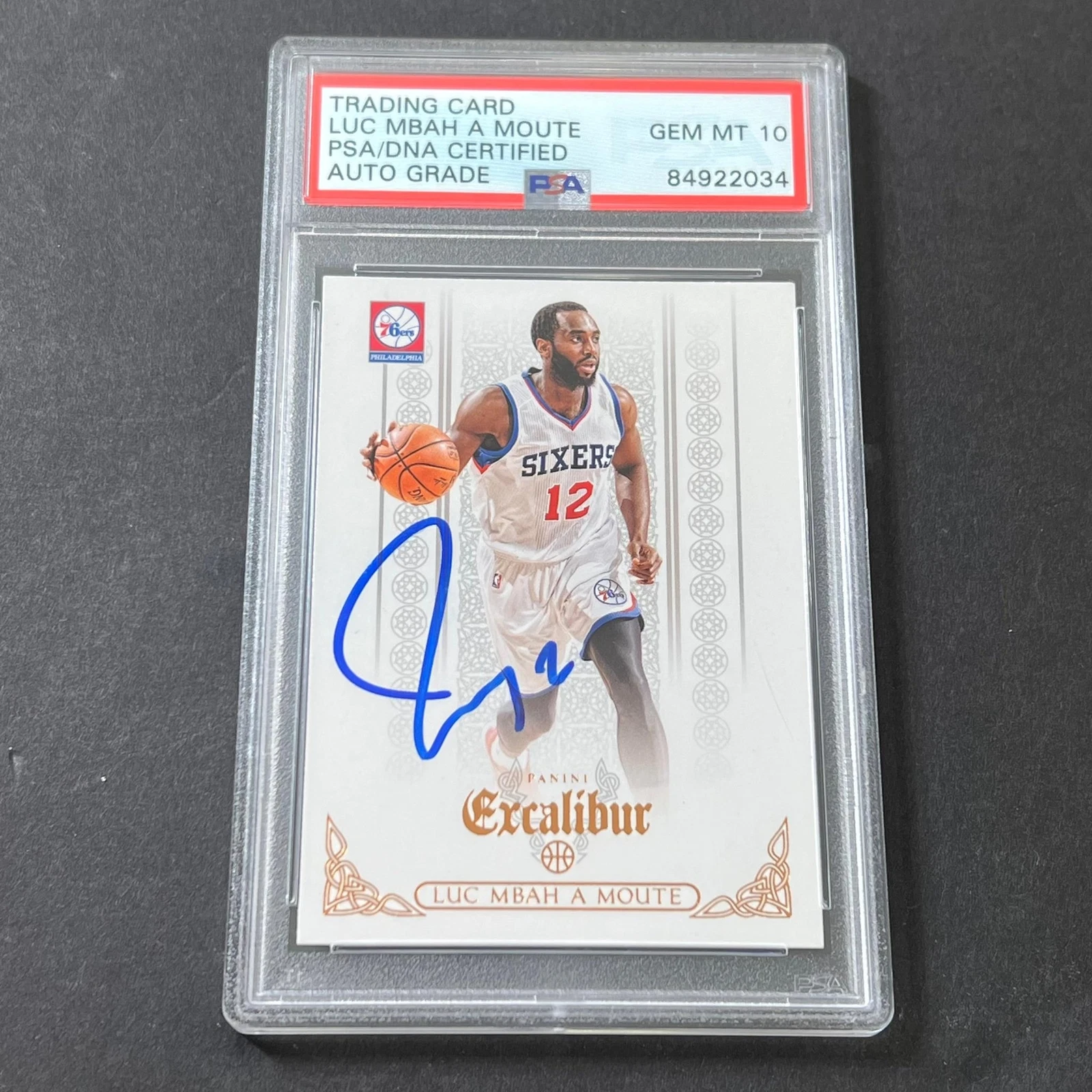 2014-15 Panini Excalibur #26 Luc Mbah a Moute Signed Card AUTO PSA Slabbed Sixer
