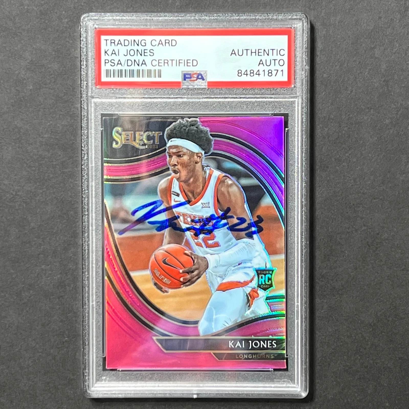 2021 Panini Select #287 Kai Jones Signed AUTO PSA Slabbed Texas
