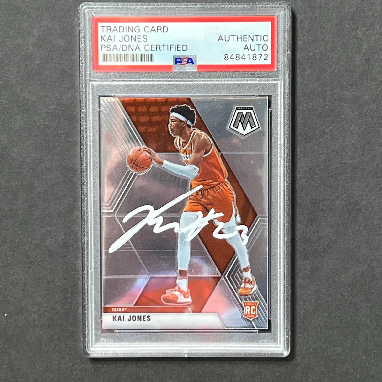 2021 Panini Mosaic #262 Kai Jones Signed AUTO PSA Slabbed Texas
