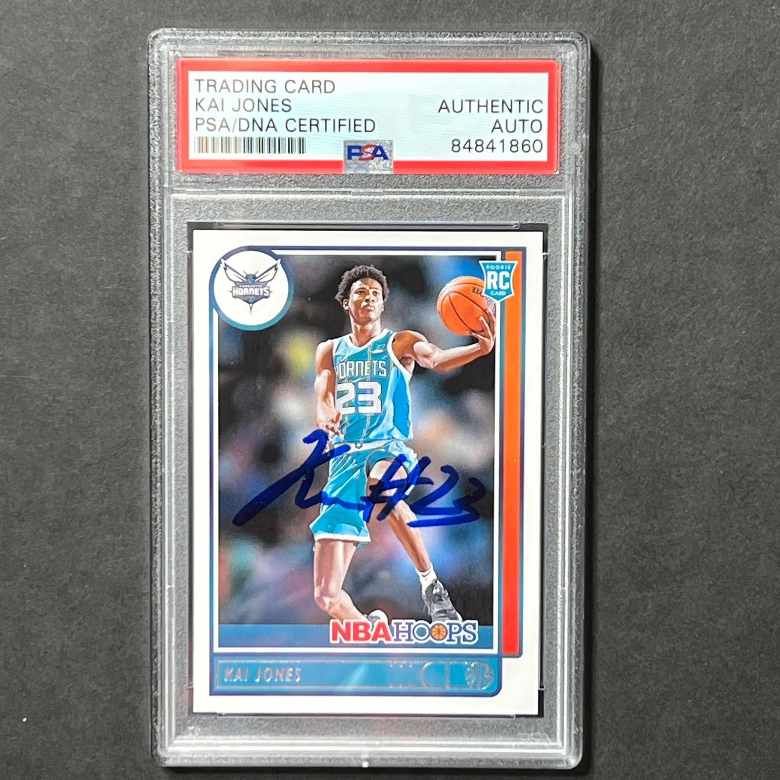 2021-22 Panini NBA Hoops #230 Kai Jones Signed AUTO PSA Slabbed Hornets
