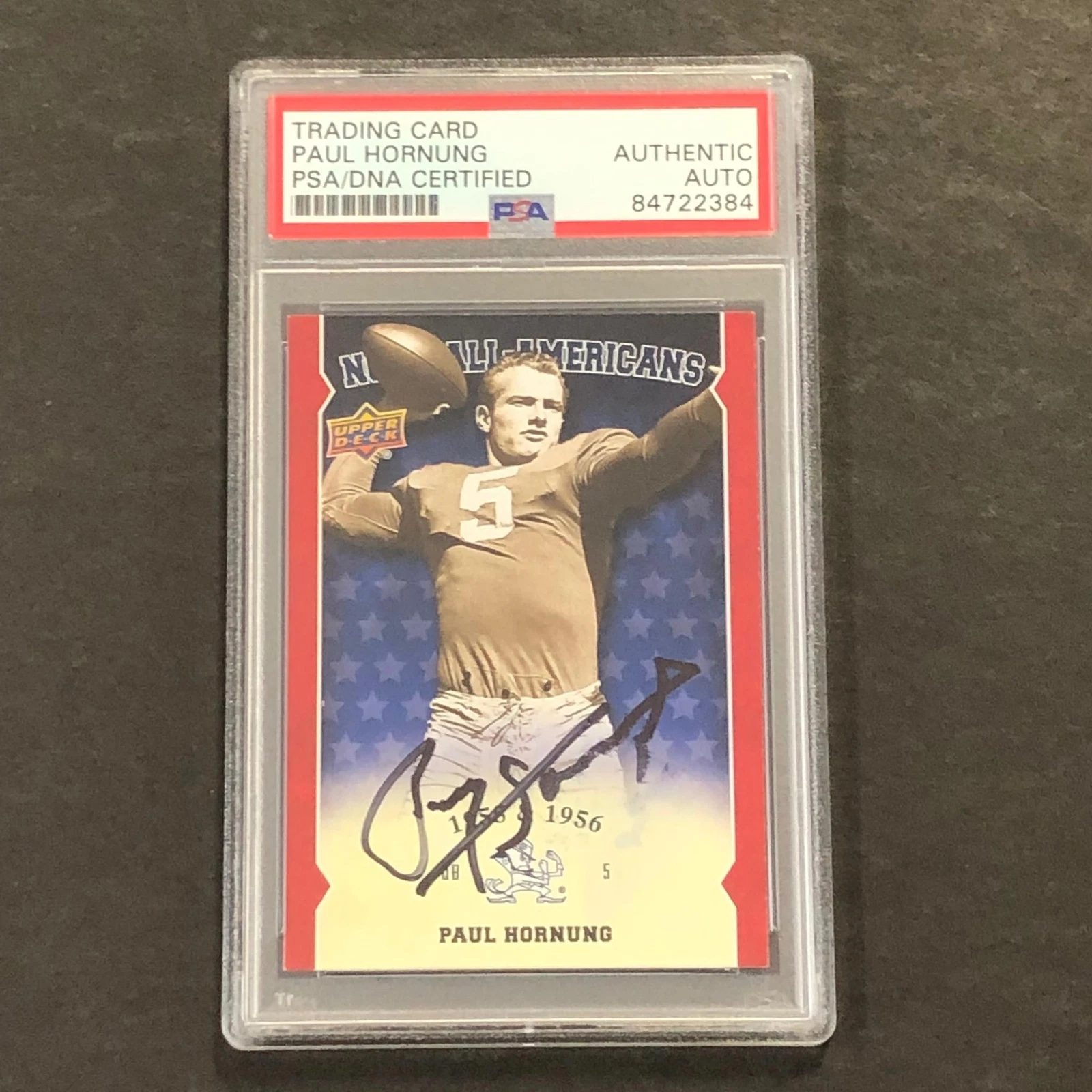 2013 Upper Deck All American #AA-PH PAUL HORNUNG AUTO card PSA Signed
